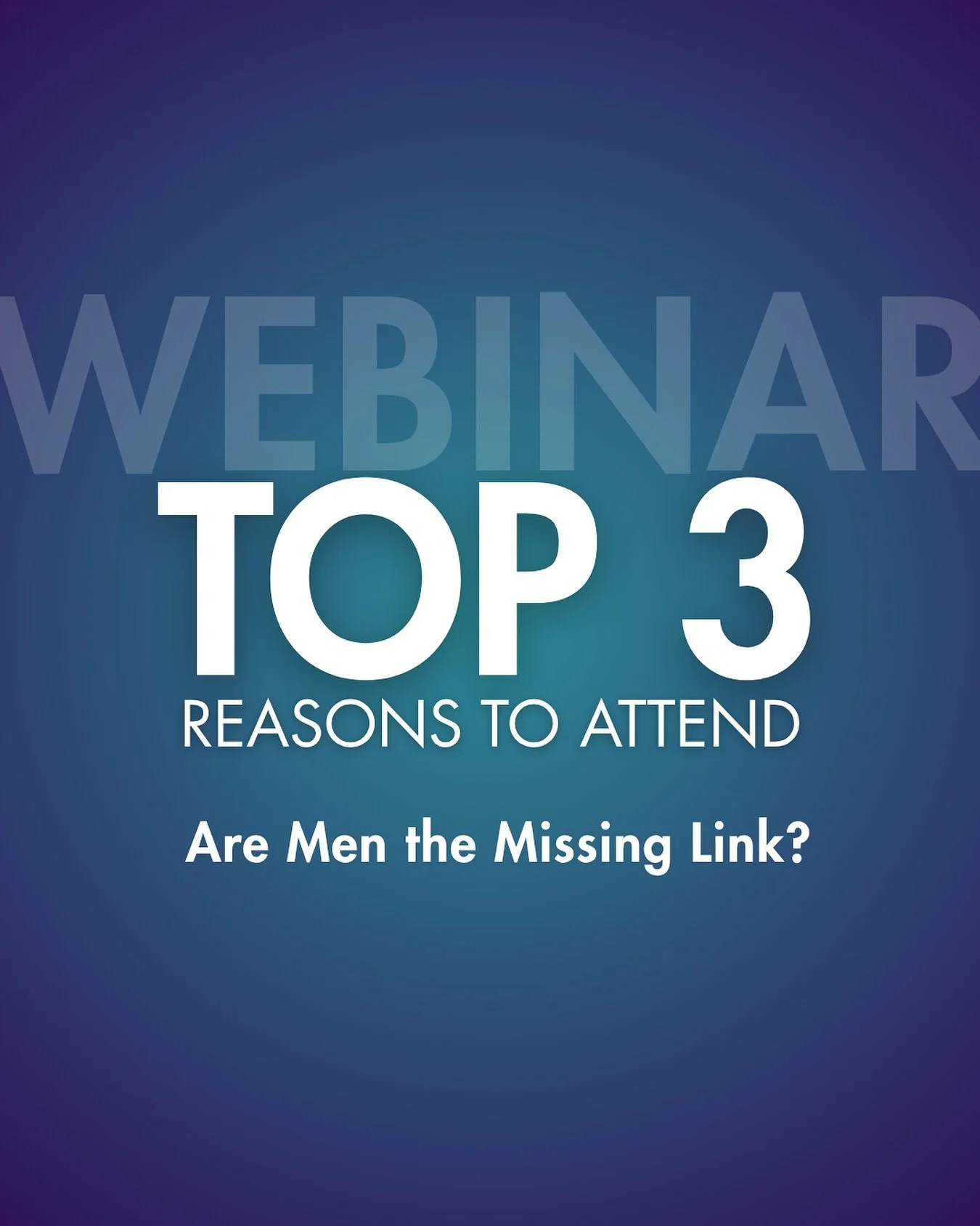 🚀 3 reasons you can&rsquo;t miss this free webinar: 

1️⃣ Why men matter &ndash; Discover the critical role men play in workplace gender equity. 

2️⃣ Action you can use today &ndash; From allyship to leadership, practical steps you can implement im