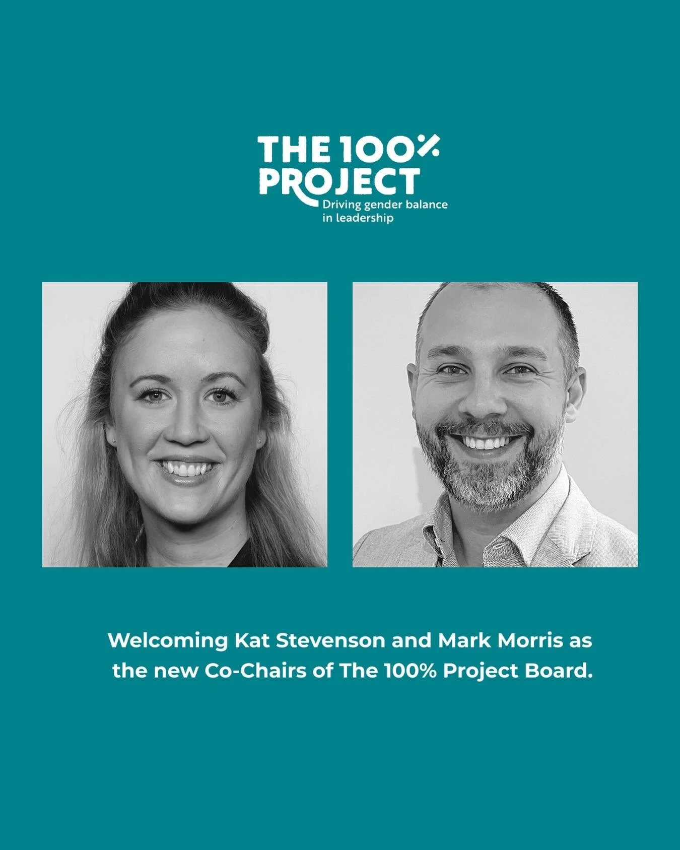 We&rsquo;re excited to welcome Kat Stevenson and Mark Morris as the new Co-Chairs of The 100% Project Board.

Following Jane Hill&rsquo;s impactful tenure, Kat and Mark step into leadership with deep expertise and a shared commitment to advancing gen