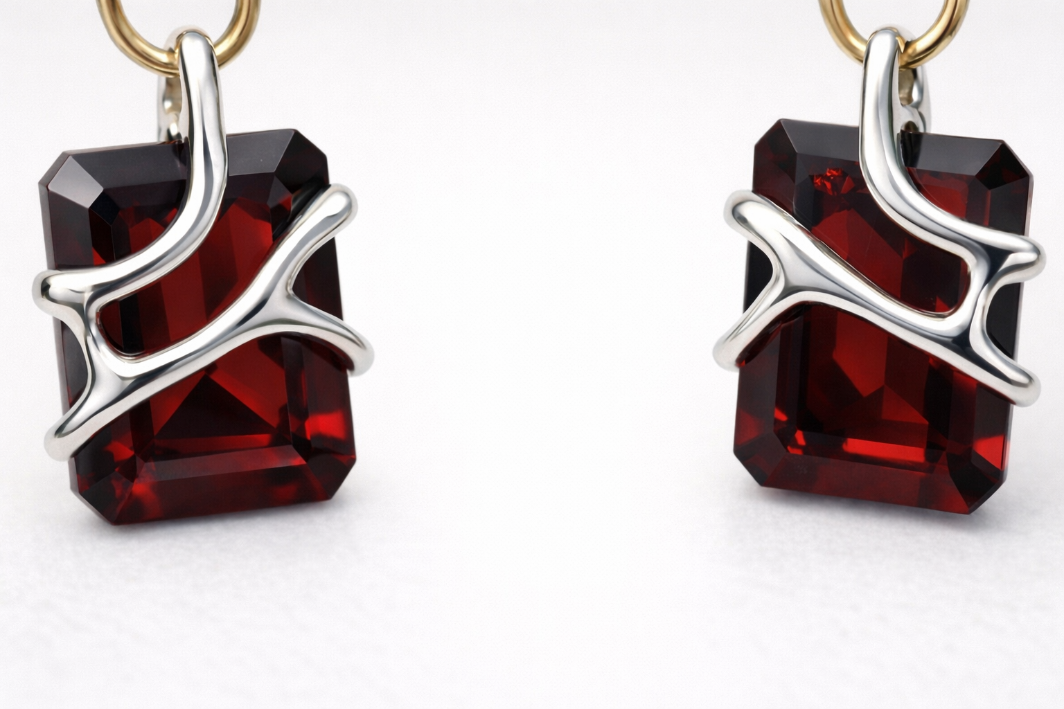 -Calor de Amor- Pendientes de plata con granate natural