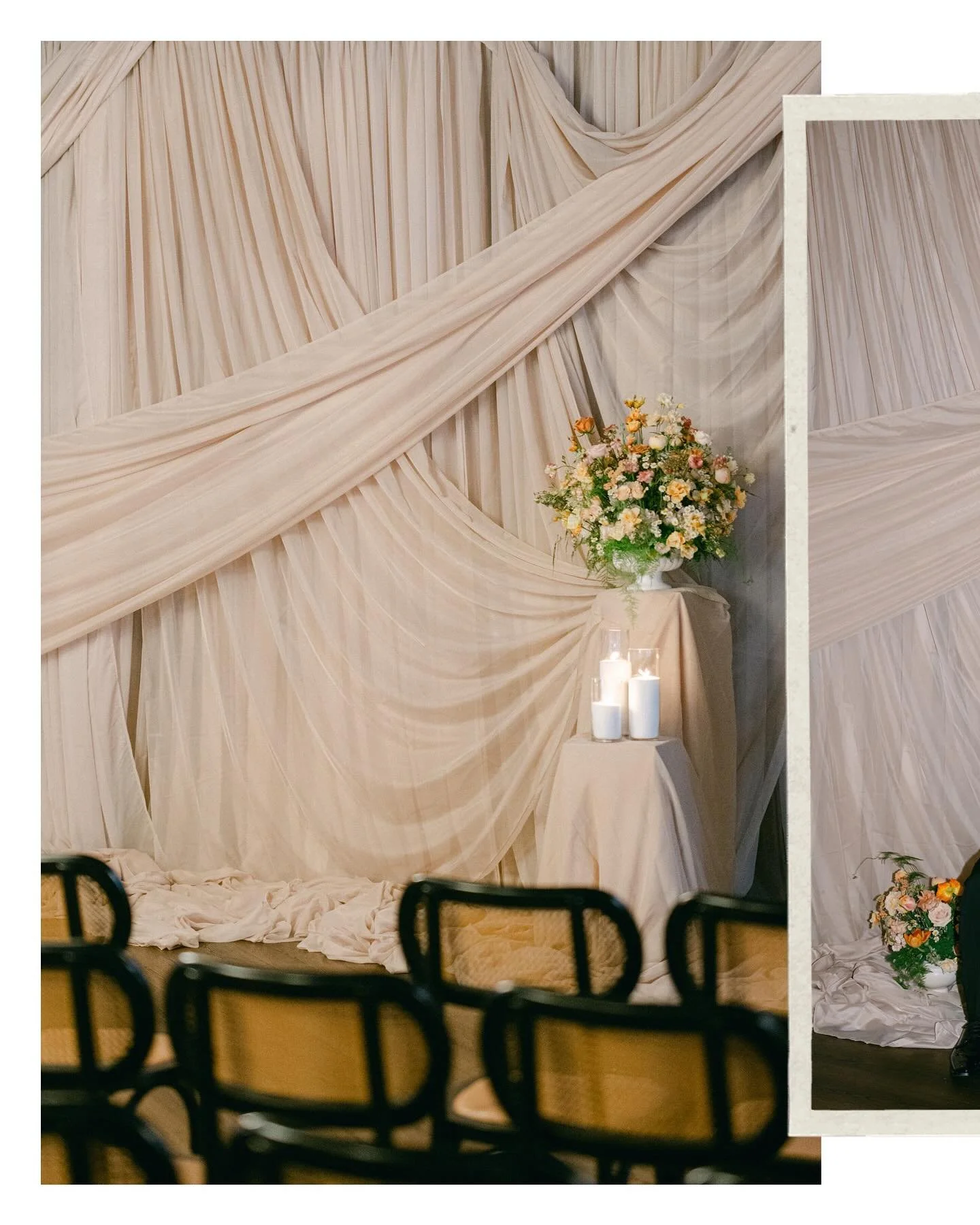 Every detail draped in love. 

Planning + Design: @theutopiacollective 
Photographer: @courtneysimpsonphotography 
Venue + Catering: @cescaphe | 📍Tendenza
Florals: @ne_flower_boutique 
Draping: @beautifulbloomsevents 
Hair + Makeup: @glossstudio.bri