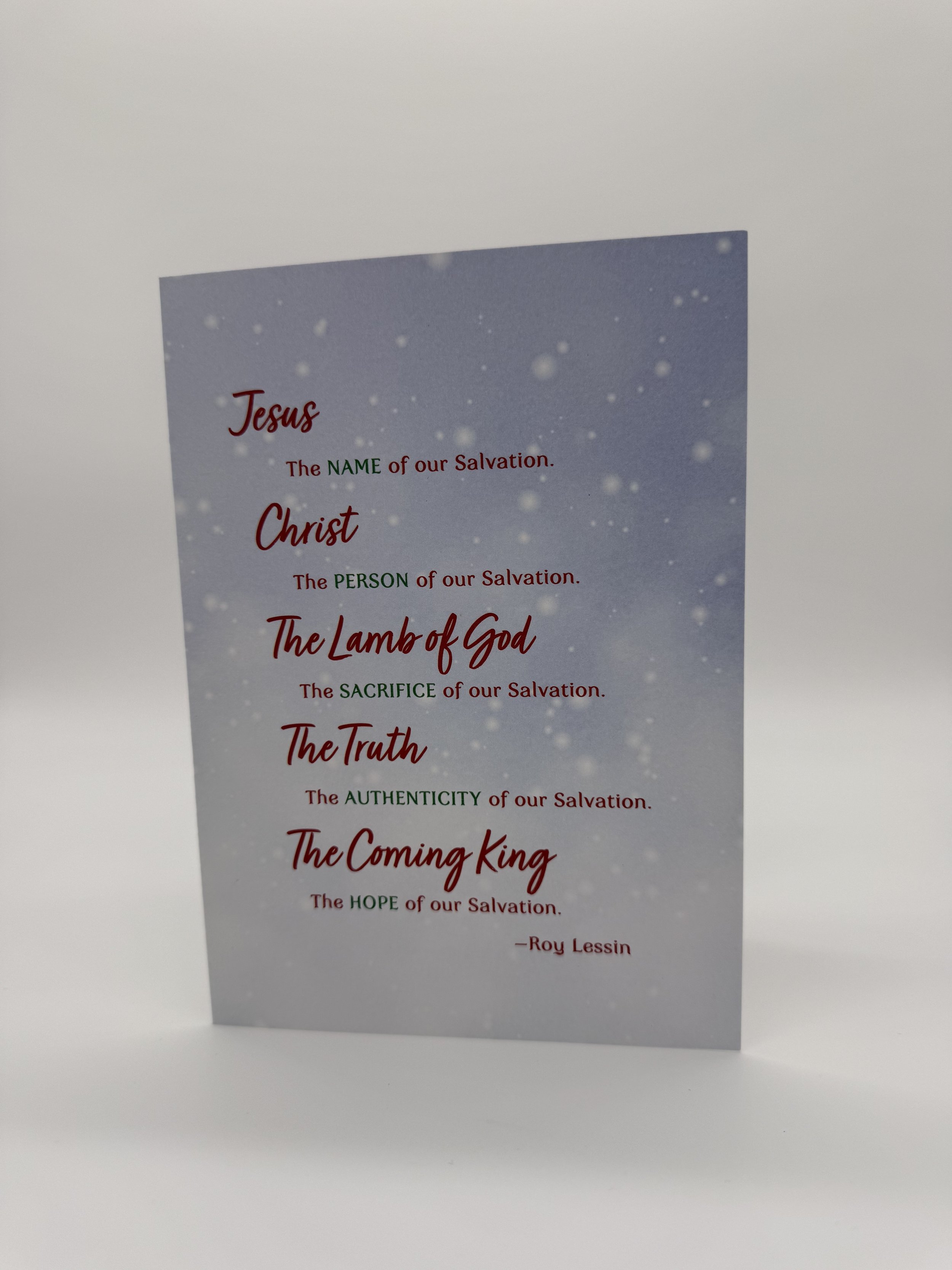 “Jesus, The Name of Our Salvation” Christmas Card Packs (5-Pack)