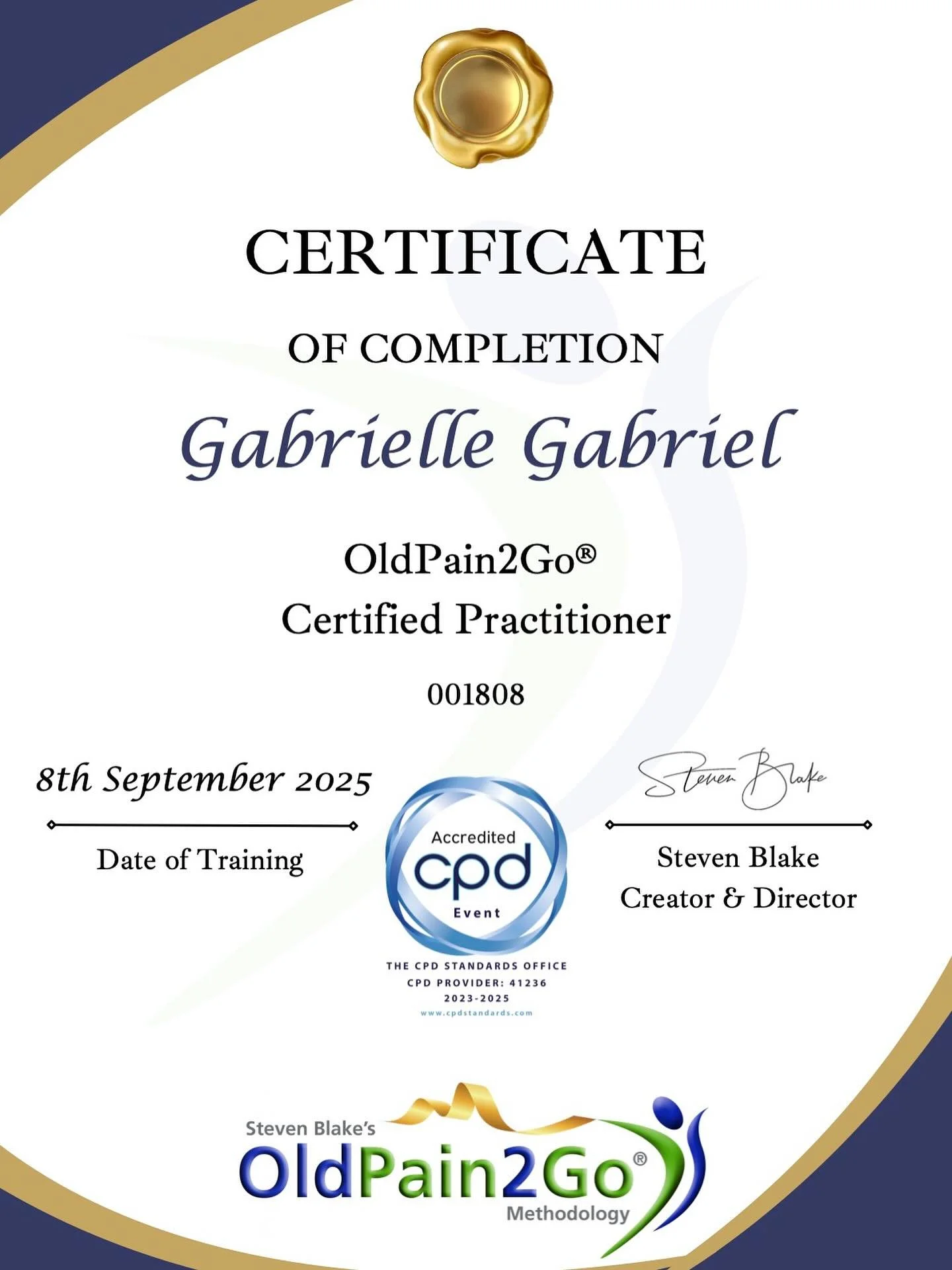 At the beginning of September I became a Certified Practitioner of OldPain2Go and what an amazing therapy it is! 🥰. In just one session it&rsquo;s possible to experience significant pain reduction or become completely pain-free for good. I&rsquo;ve 