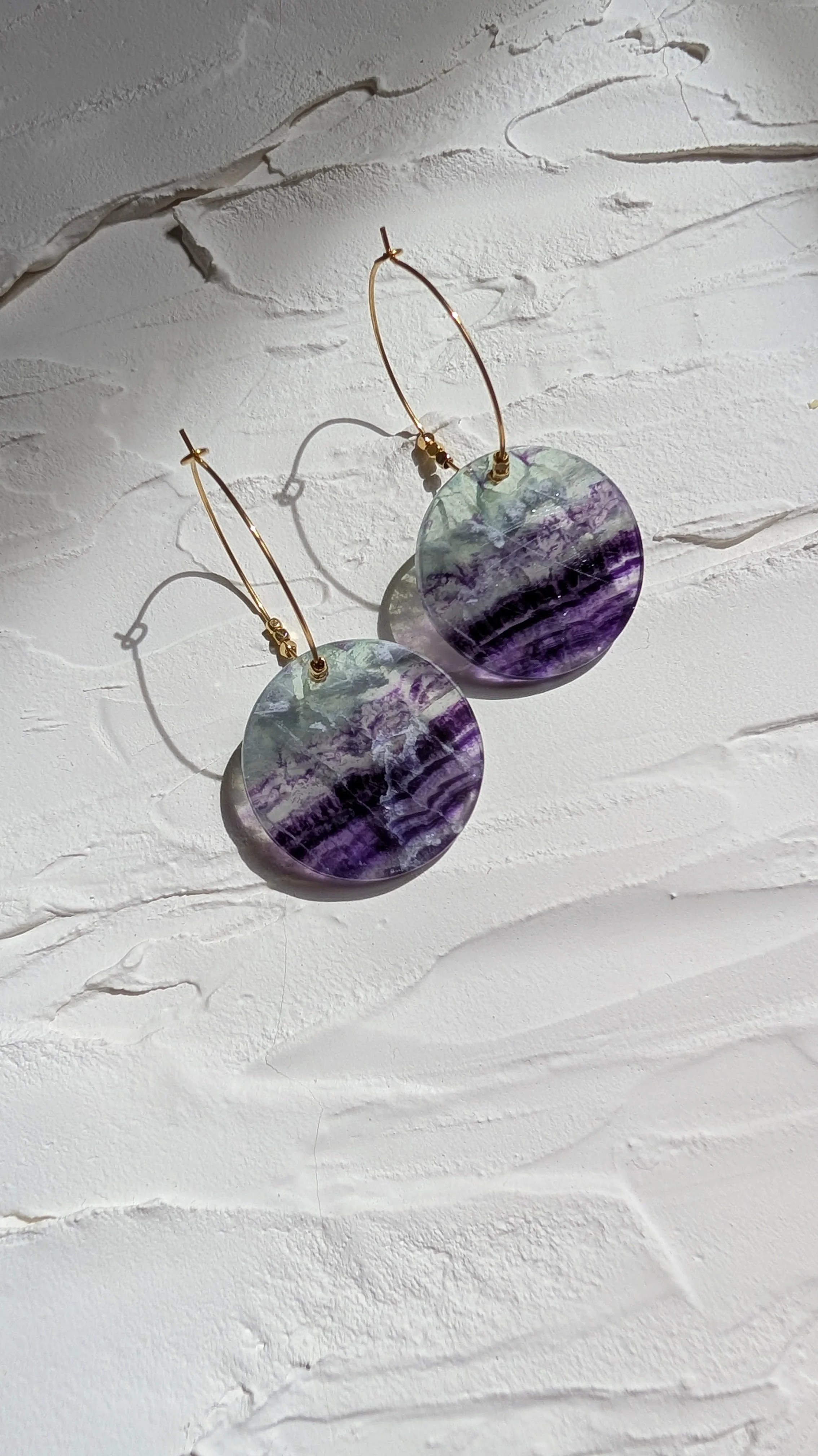 Créoles ronds GM fluorite