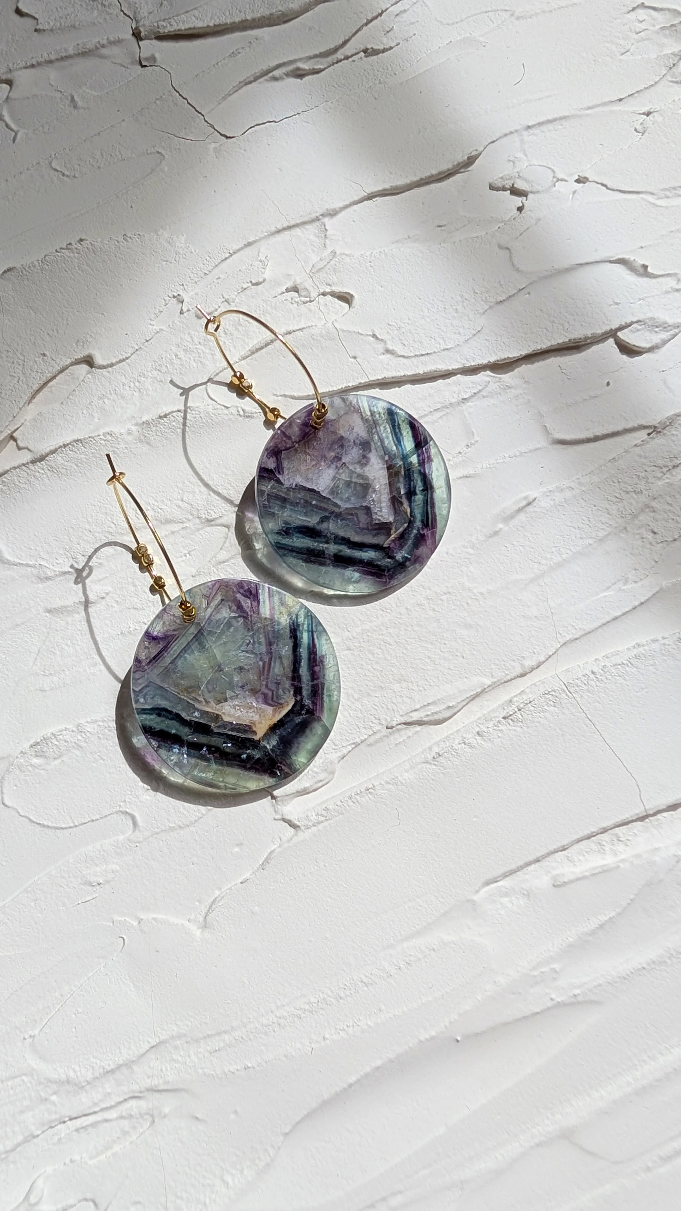 Créoles ronds XL fluorite