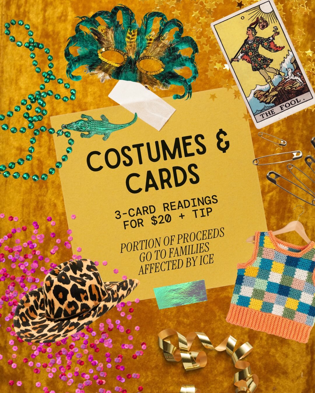Come out for a good cause! Today from 10-2 PM @bandithaircompany! We&rsquo;ve got all costuming needs and I&rsquo;ll be helping you unpack what goodness 2026 has in store ✨💫

#nolamarkets #nolaweekend #mardigrasmarket #mardigras #fuckice