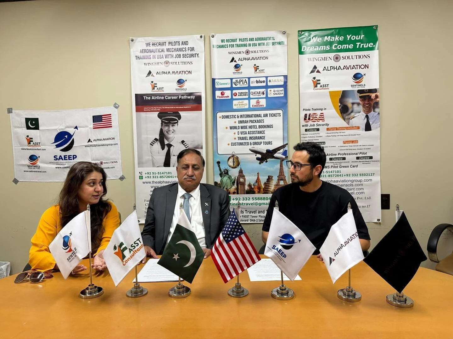 🌍✈️ Two Countries, One Vision 🇵🇰🤝🇺🇸
We&rsquo;re proud to announce a powerful collaboration between Fair &amp; Fasst Consultants, Sentinel Travel and Tours, Duniawise from Pakistan, and Alpha Aviation in the USA. Together, as one family, we&rsqu