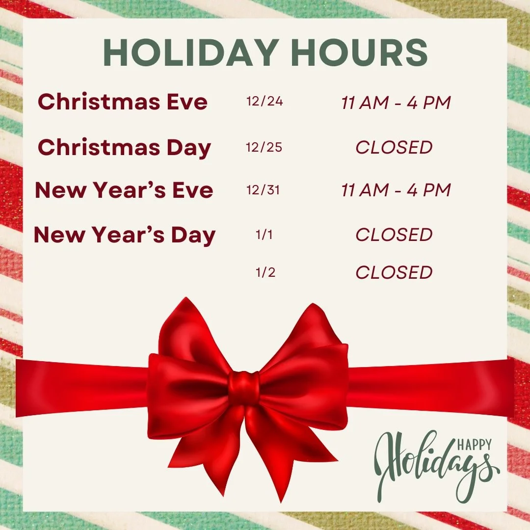 Happy holidays ✨
We&rsquo;ll be closed on select days to spend time with loved ones🫶 🫂 
Wishing you all a beautiful holiday season 🤍