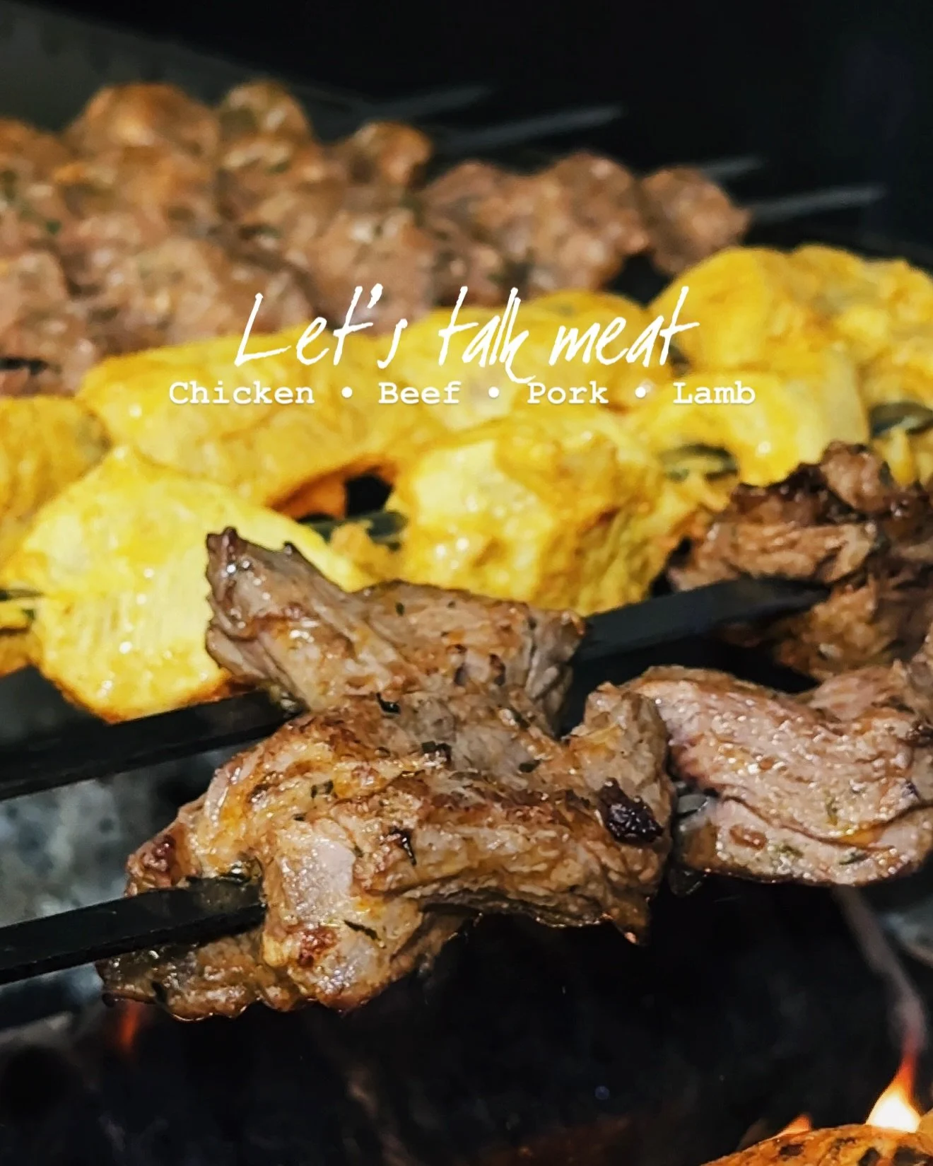 All day. Every day. Straight from the grill 🔥 What&rsquo;s your favorite? >>>>>

🐖 Pork
Slow-marinated pork,
so soft, so juicy,
it literally melts in your mouth.

🥩 Beef
Beef marinated with rosemary-infused oil,
giving it a deep, di