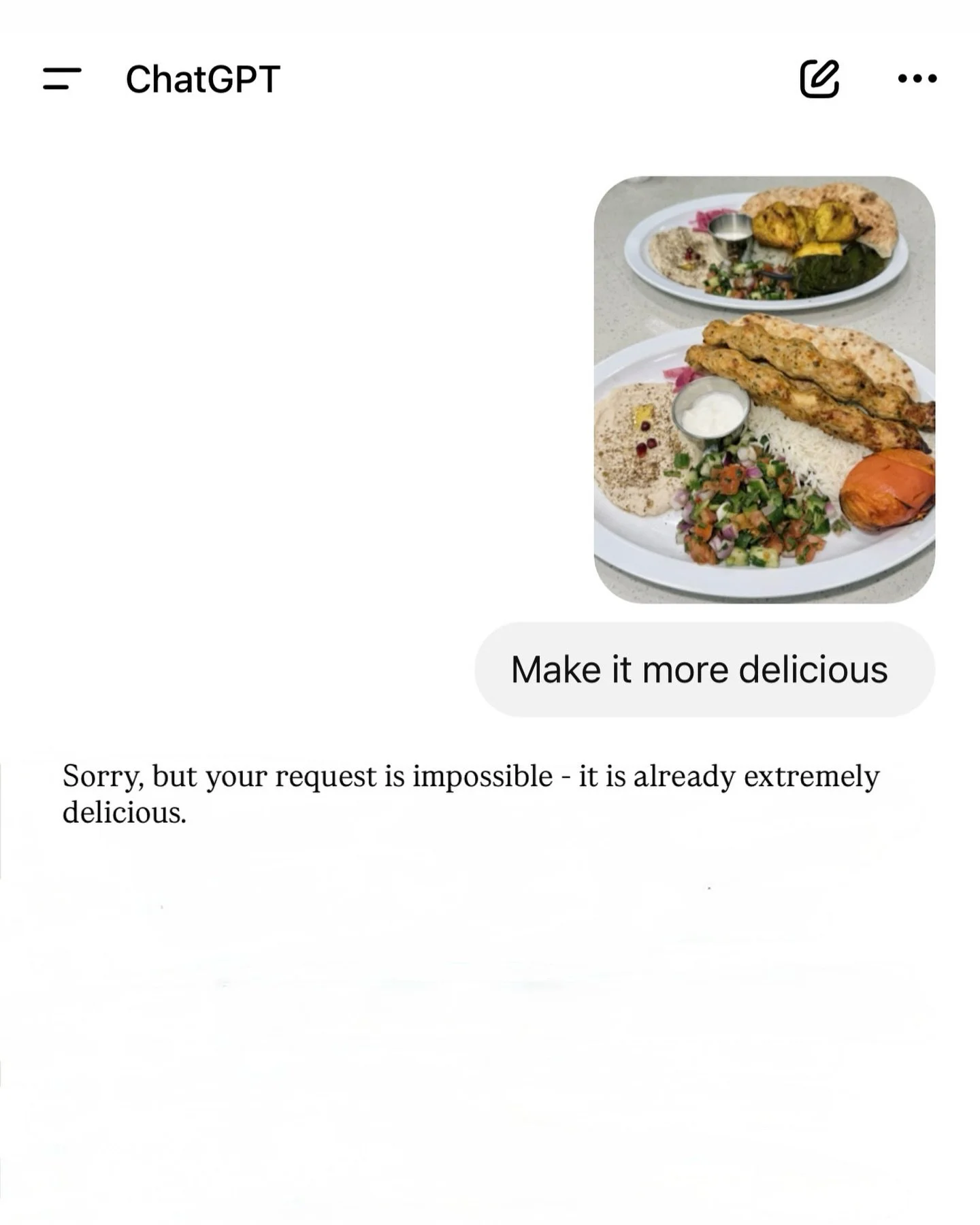 Even the algorithm knows when to stop. Our chicken plates maxed out on flavor 🔥🤤