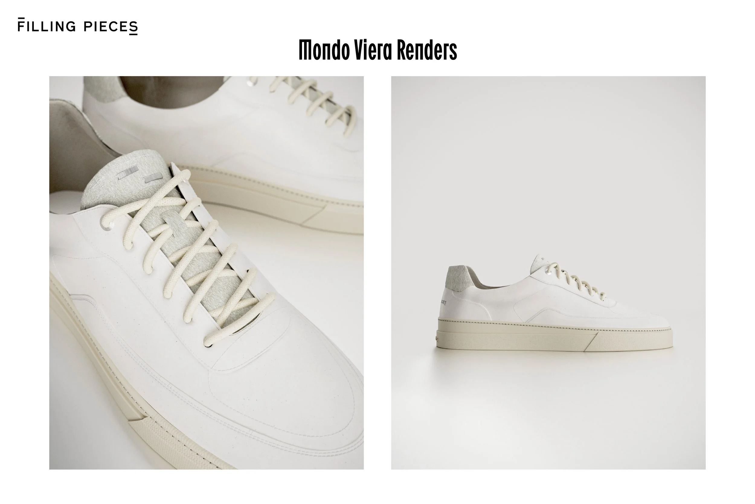 Side view and close-up of white sneakers on a white background