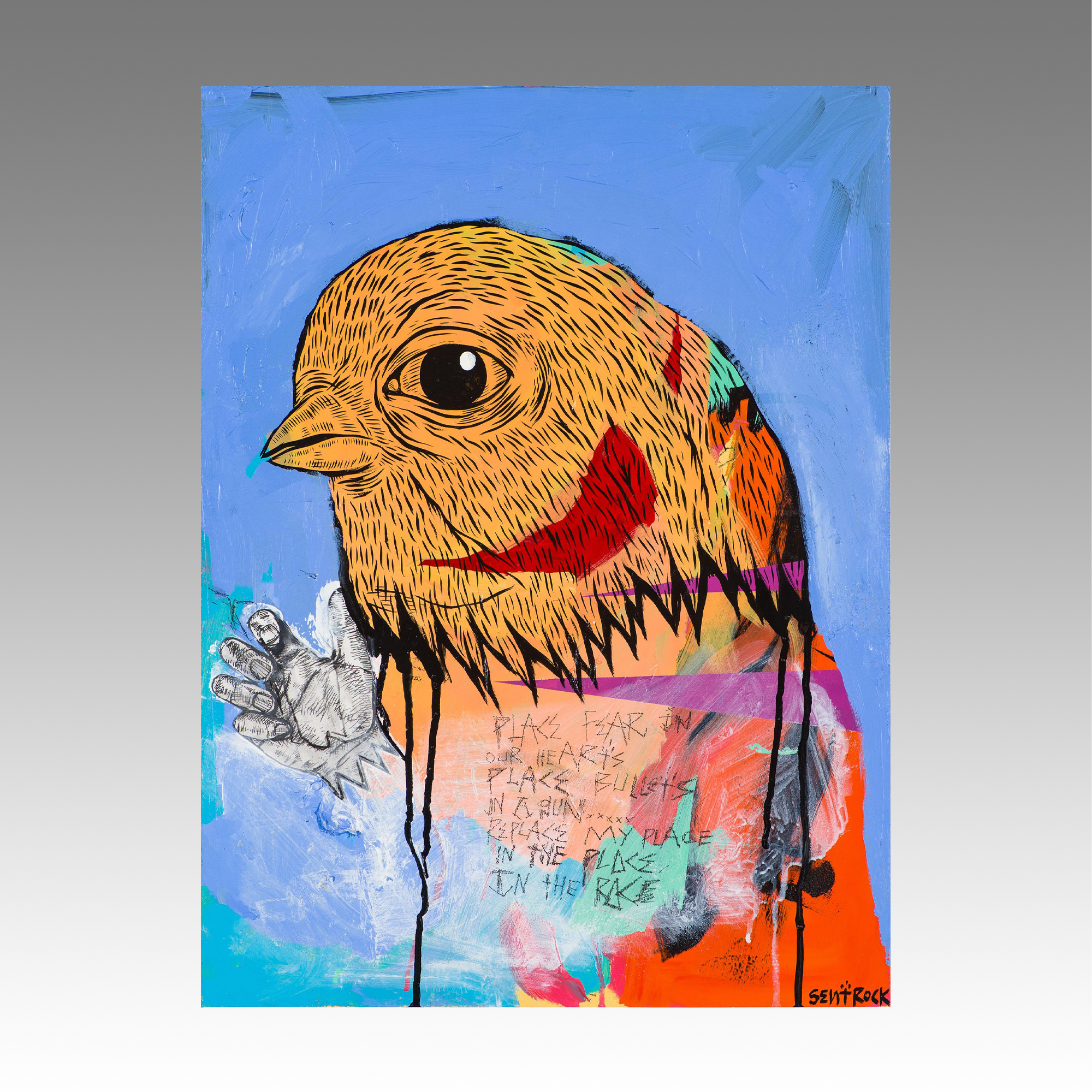Joseph (Sentrock) Perez original mixed media