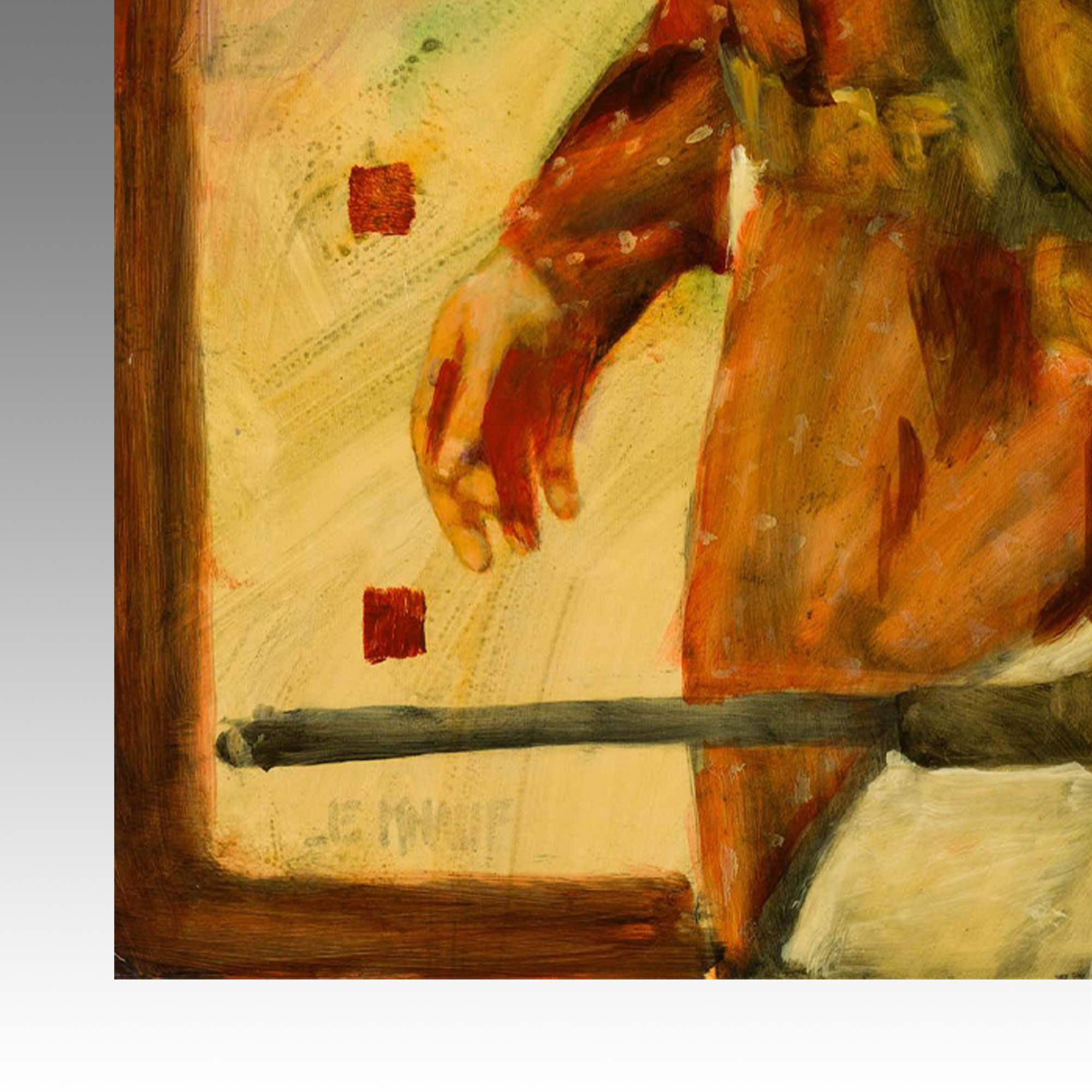 J.E. Knauf Arrival Original Oil Painting