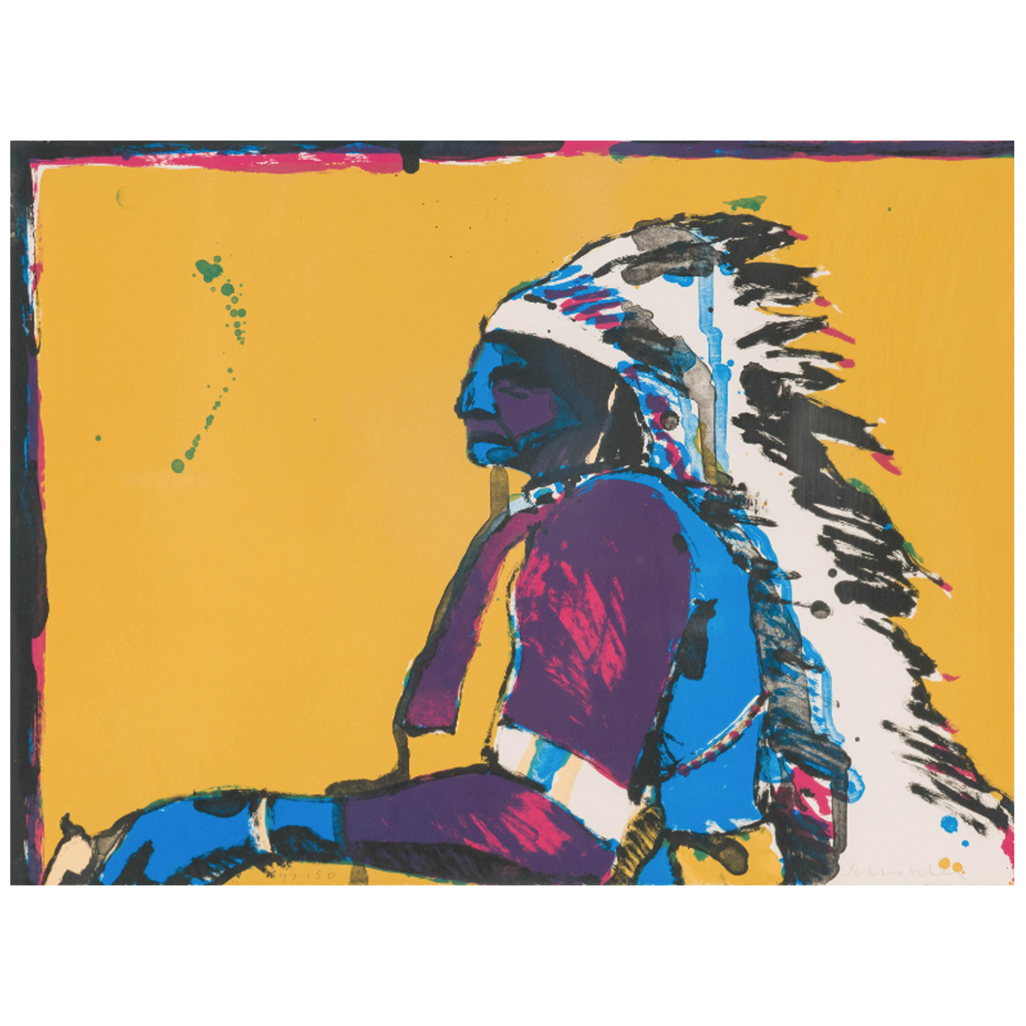Fritz Scholder lithograph