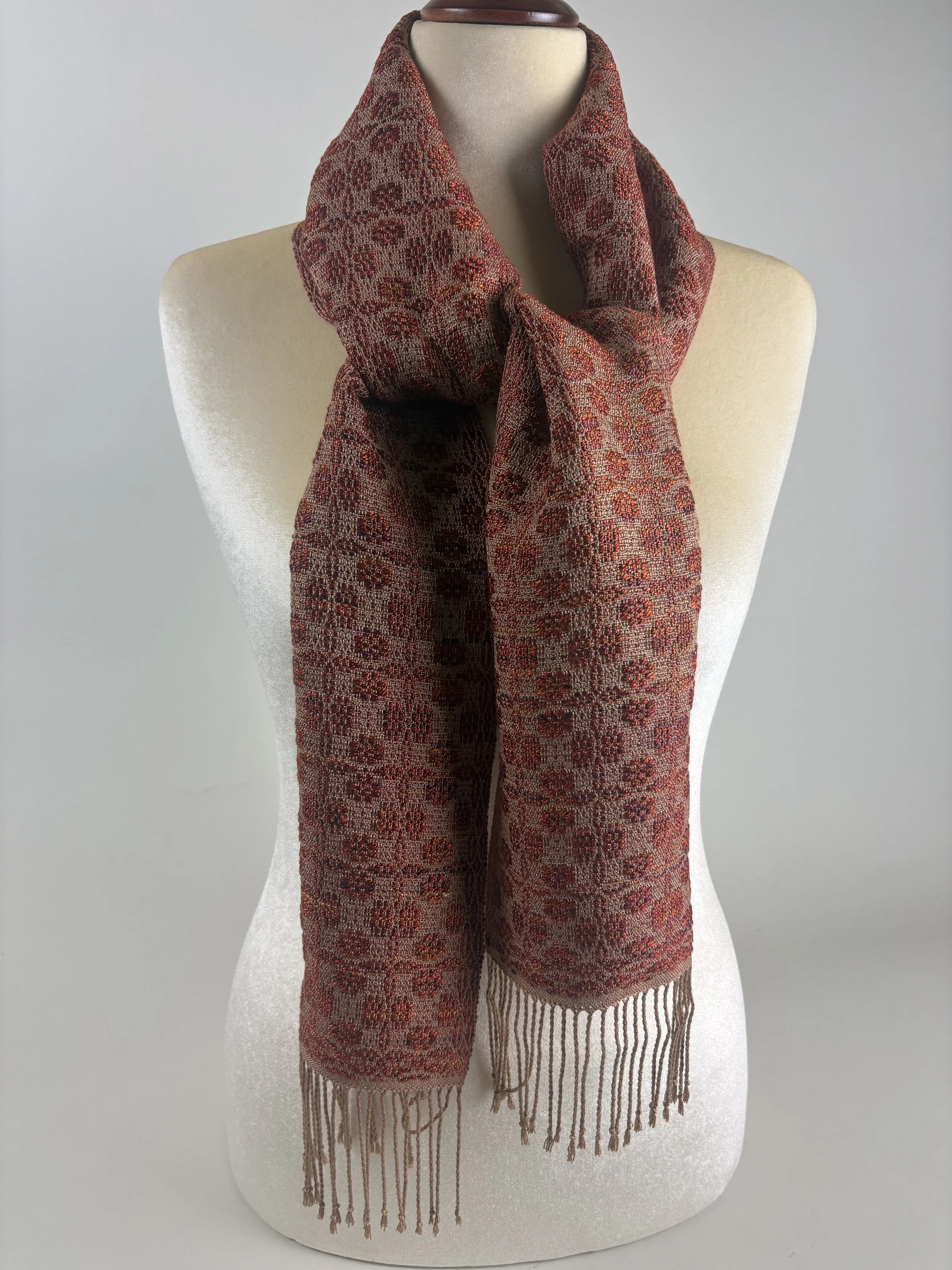 Autumn Leaves Rose Window Scarf