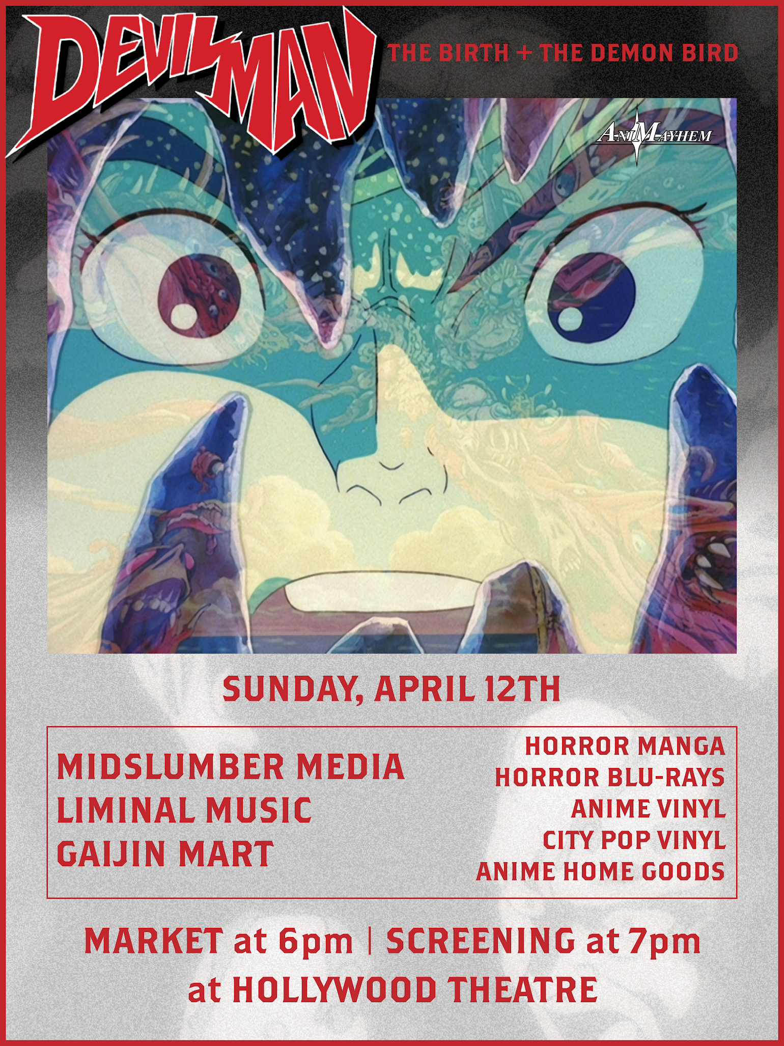 Pop-Up Event: The Hollywood Theatre - Animayhem Presents: DEVILMAN: THE BIRTH & THE DEMON BIRD