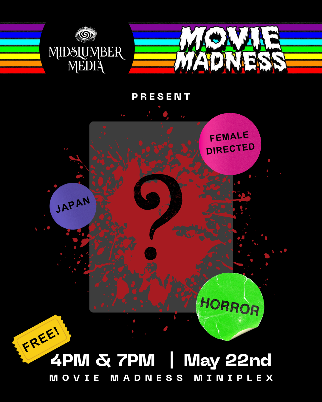 Midslumber Media Mystery Horror Showing @ Movie Madness