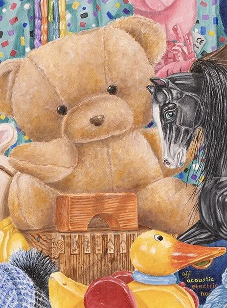 Teddy with Orange Block Acrylics 8 1/4" x 11 3/4"