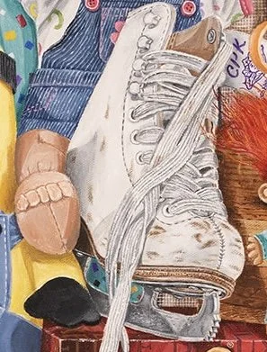 White Skate Acrylics  6 7/8" x 8 1/2"