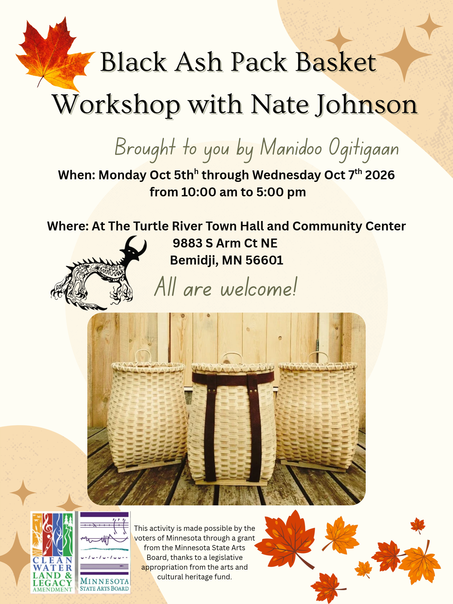 Three-Day Black Ash Pack Basket Workshop with Nate Johnson