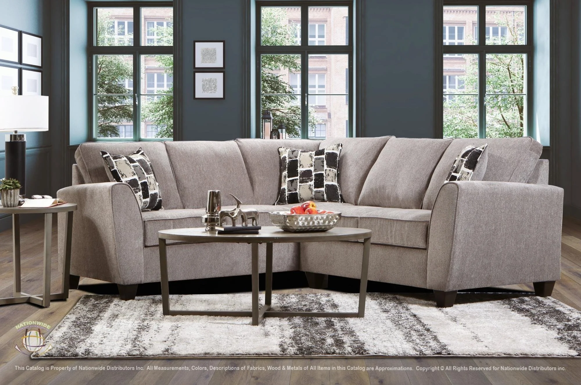2PC Sectional $1,100 (U366)

Color: Gray
Features: Back Pillows Attached, Removable Seat Cushions, Accent Pillows Included