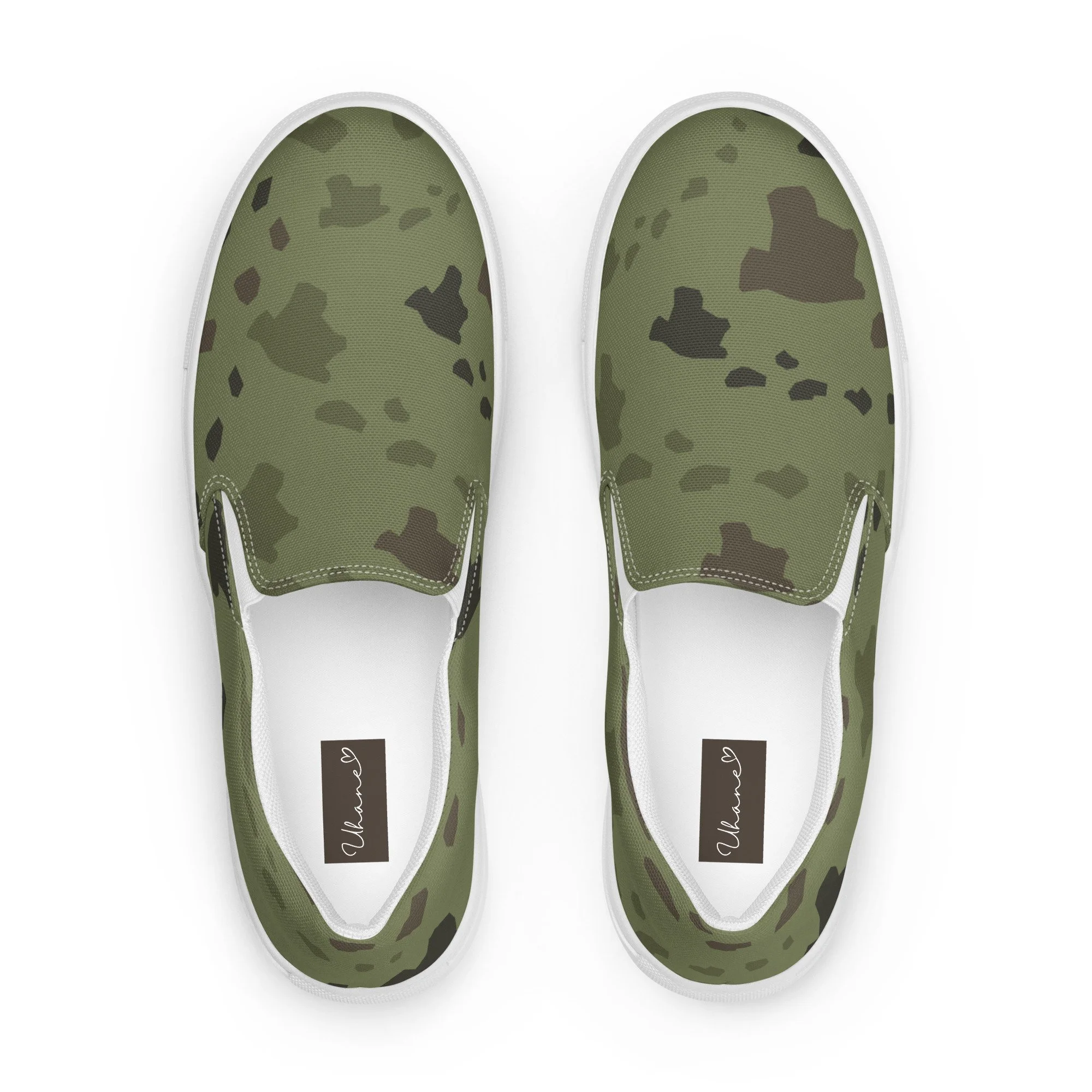 Island Chain OPC Camo–Men’s Slip-On Shoes (Green)