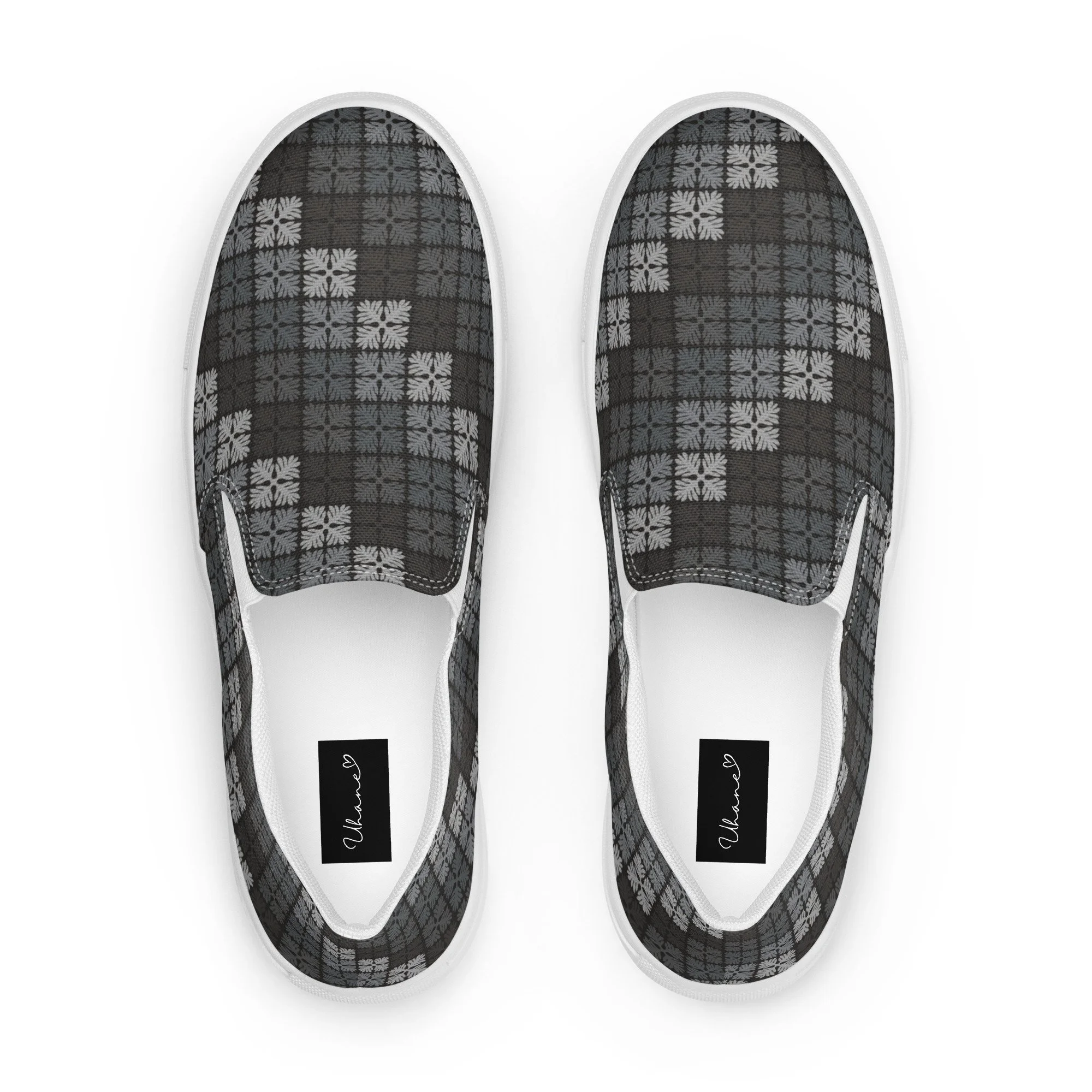 ʻUlu Leaf Quilt Digital Camo (Slate) – Men’s Slip-Ons