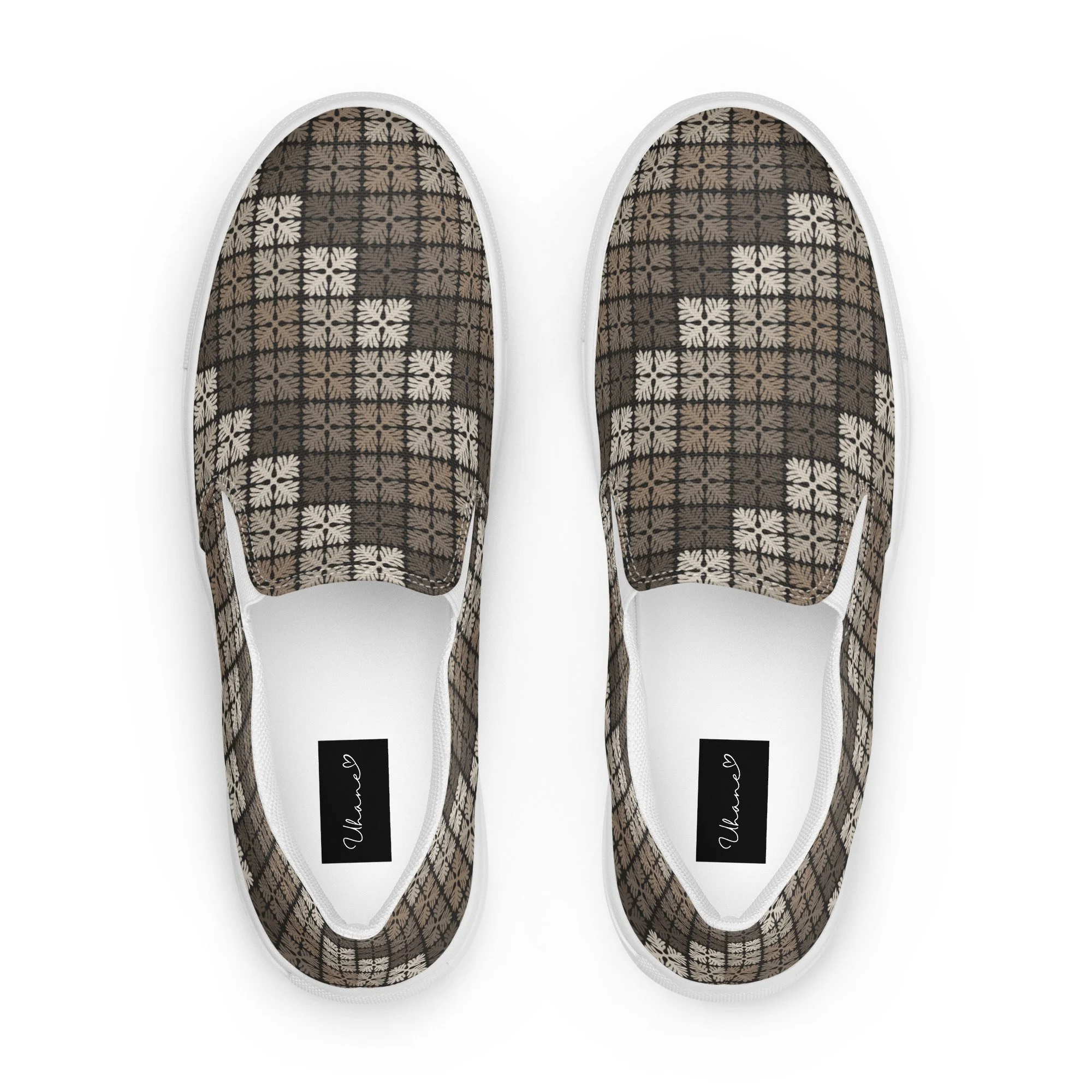 ʻUlu Leaf Quilt Digital Camo (Brown) – Men’s Slip-Ons