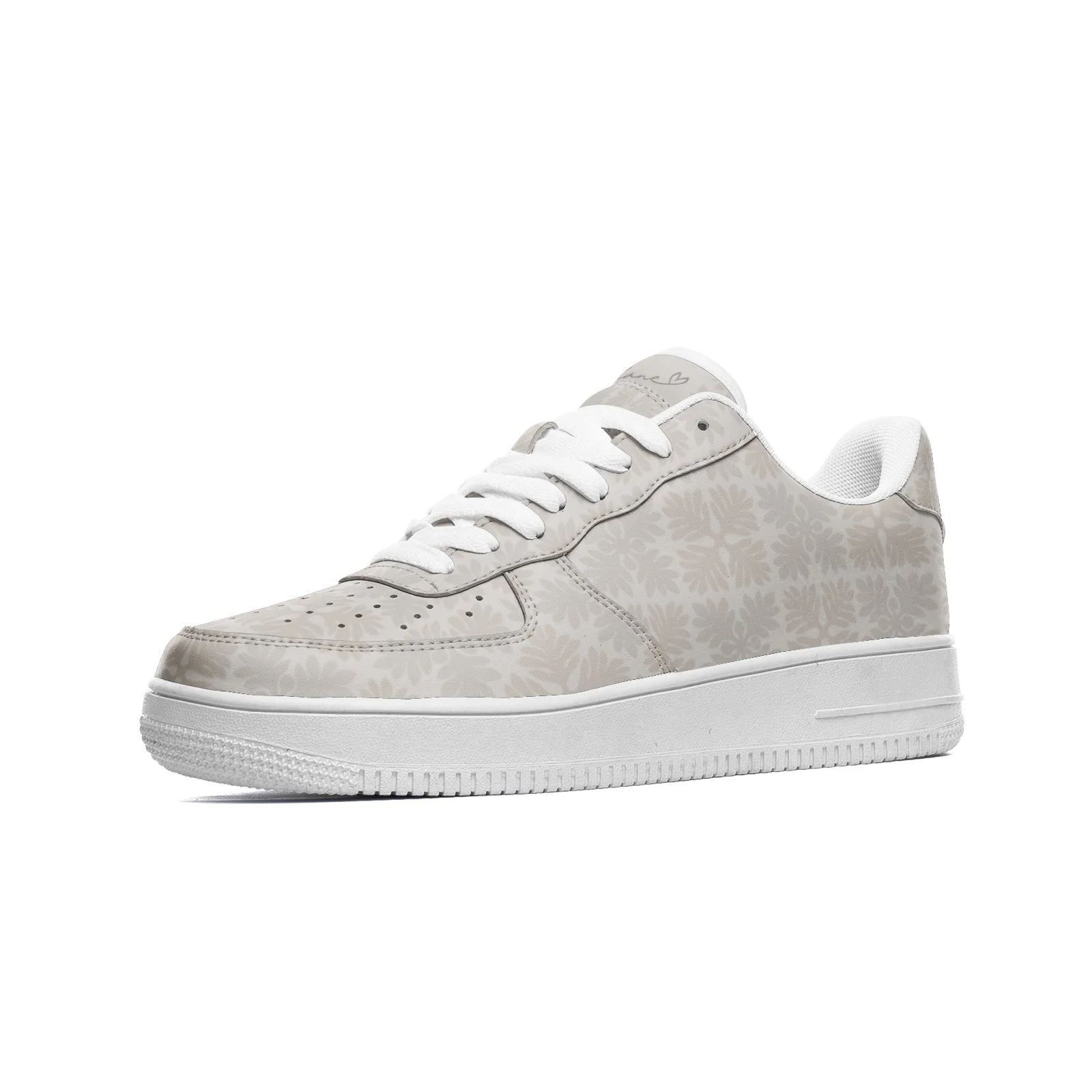 ‘Ulu Quilt (Beige) Unisex Low Top Leather Sneakers