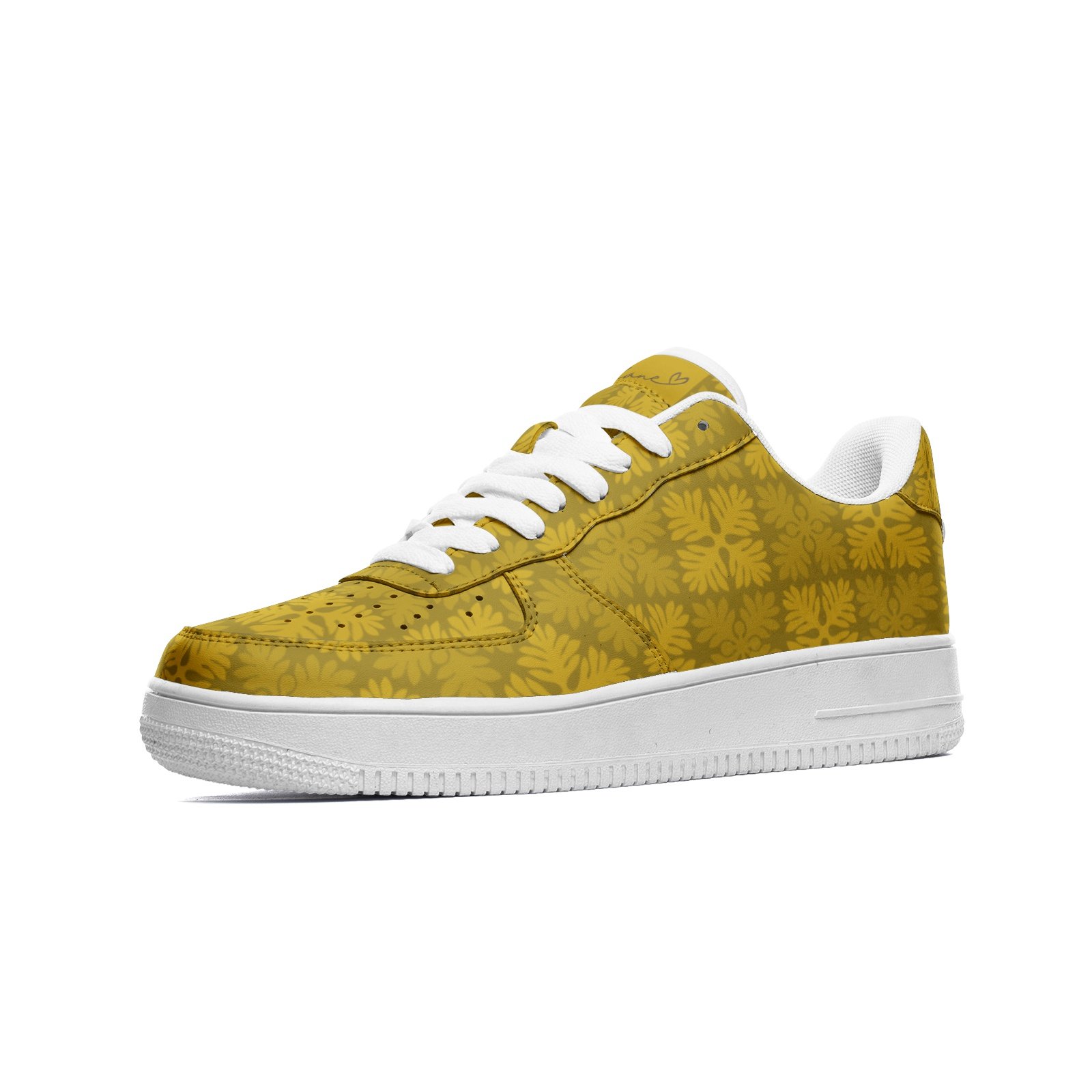 ‘Ulu Quilt (Mustard) Unisex Low Top Leather Sneakers
