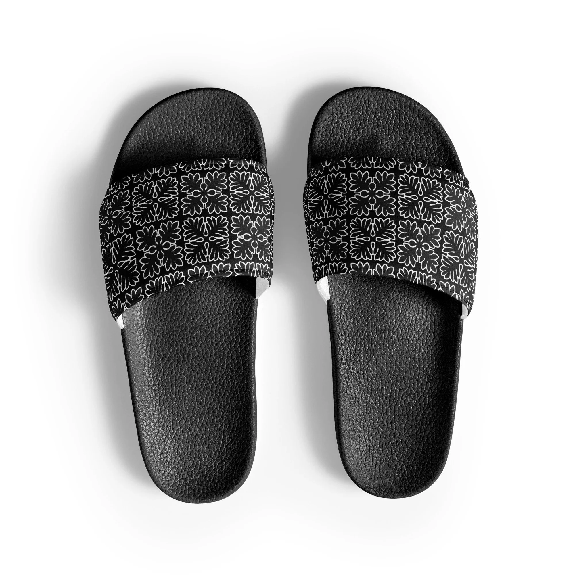 ‘Ulu Quilt Women's Slides (Black & White)