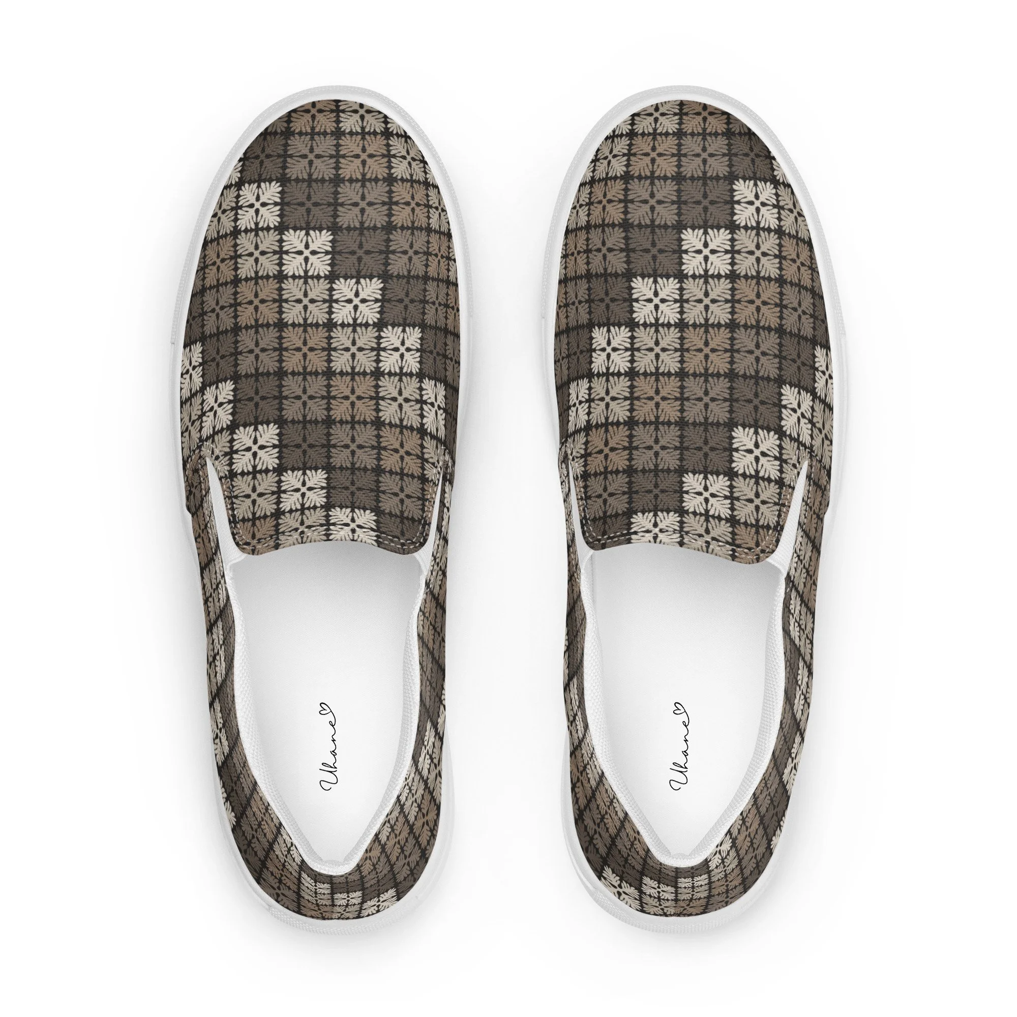 ʻUlu Leaf Quilt Digital Camo (Brown) – Men’s Slip-Ons