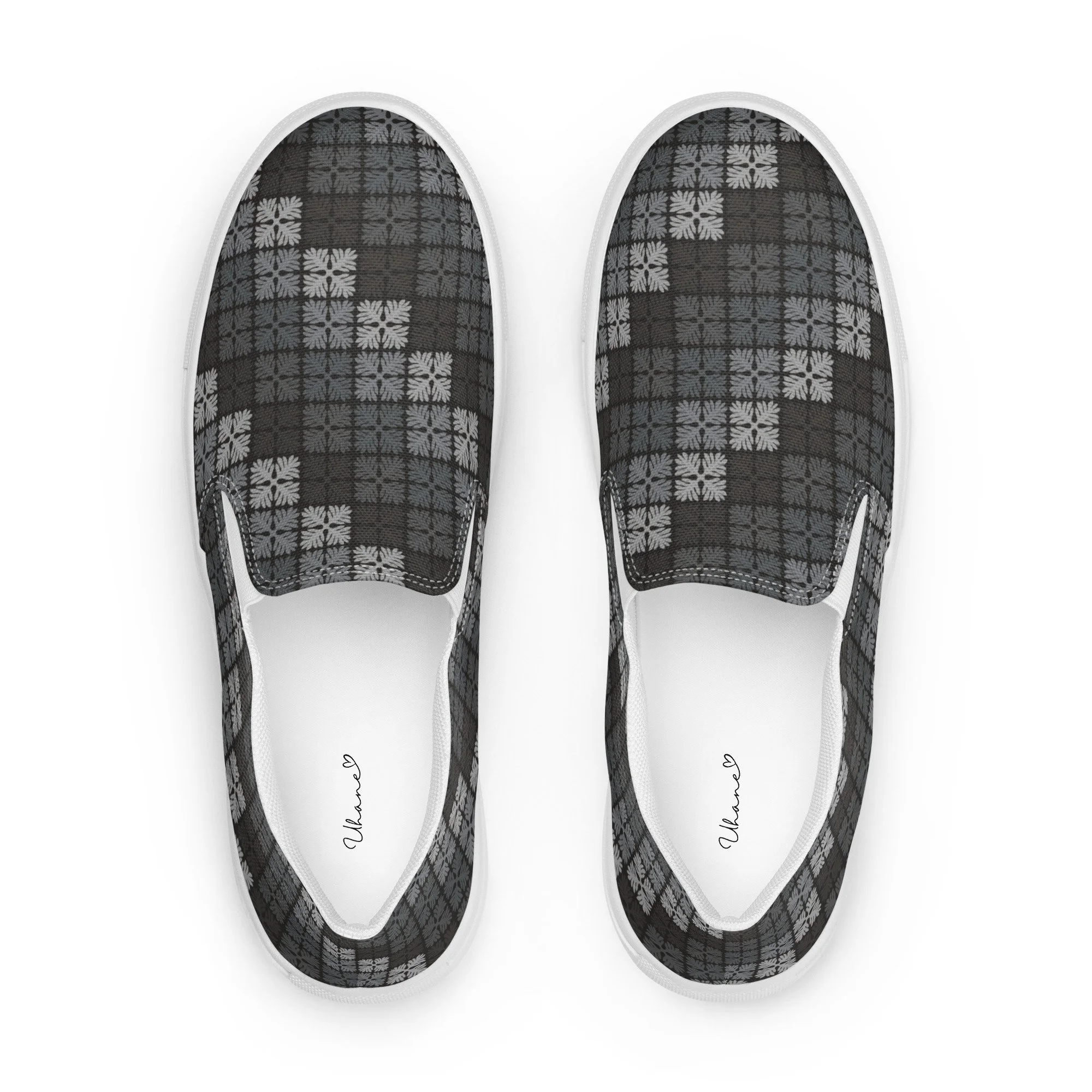 ʻUlu Leaf Quilt Digital Camo (Slate) – Men’s Slip-Ons