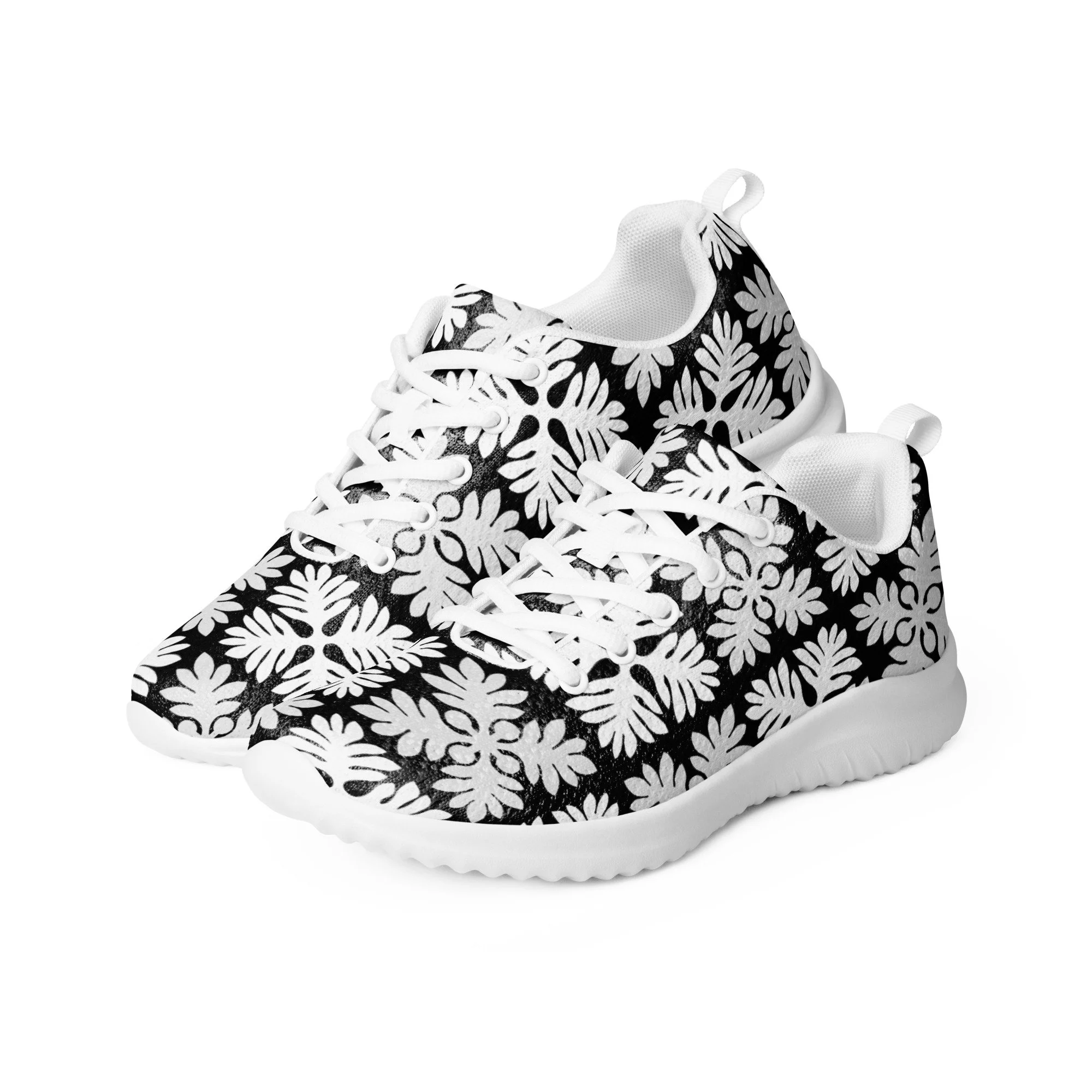 ‘Ulu Quilt Women’s Athletic Shoes (Black and White)