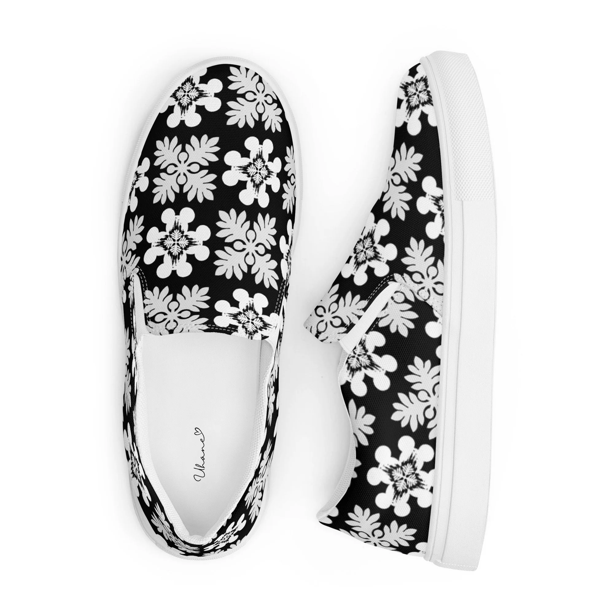 DLC ‘Ulu Quilt Women’s Slip-On Canvas Shoes (Black)