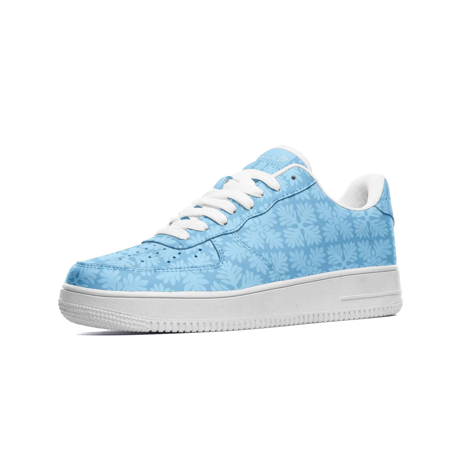 ‘Ulu Quilt (Sky Blue) Unisex Low Top Leather Sneakers