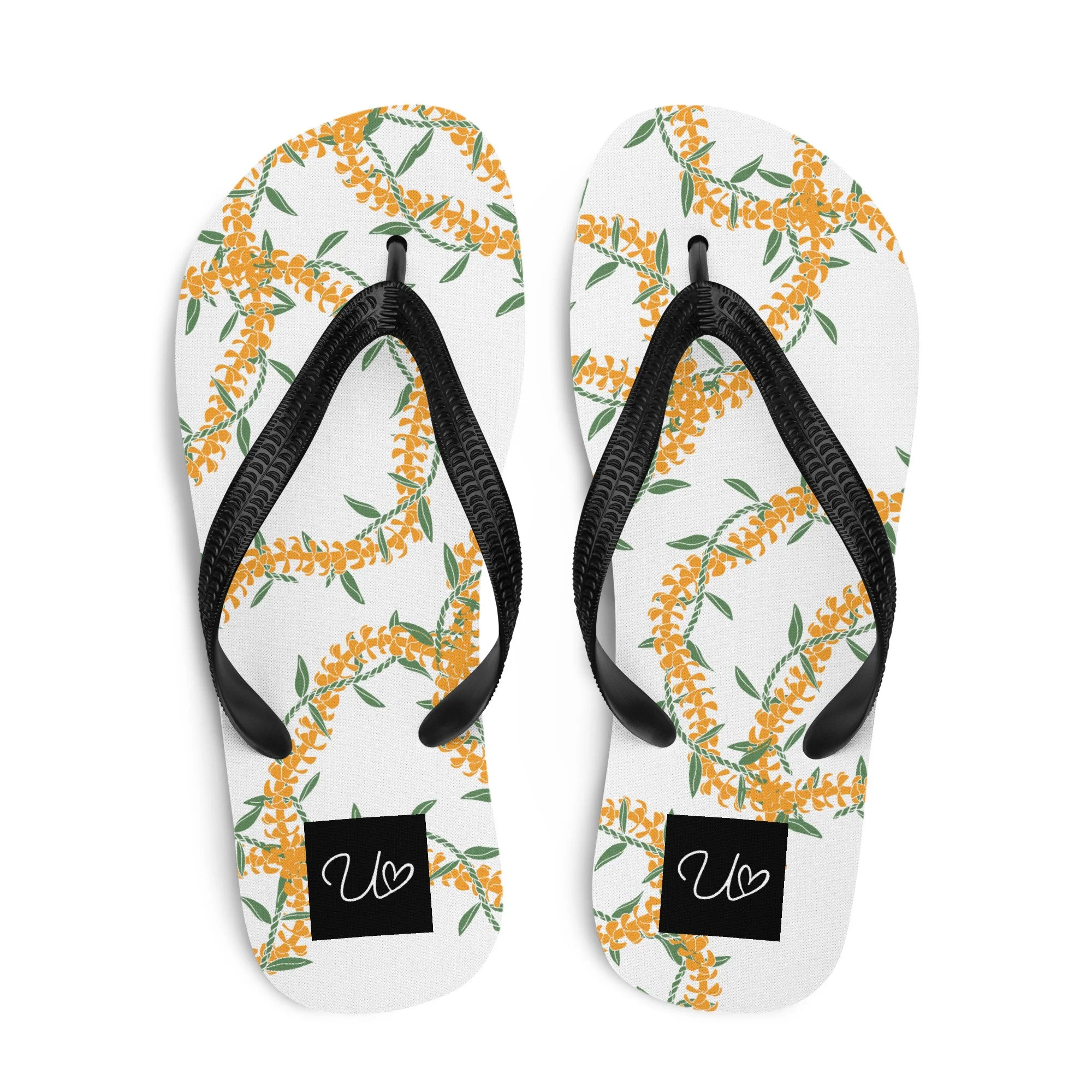 Puakenikeni Ti-Leaf Lei Slippahs