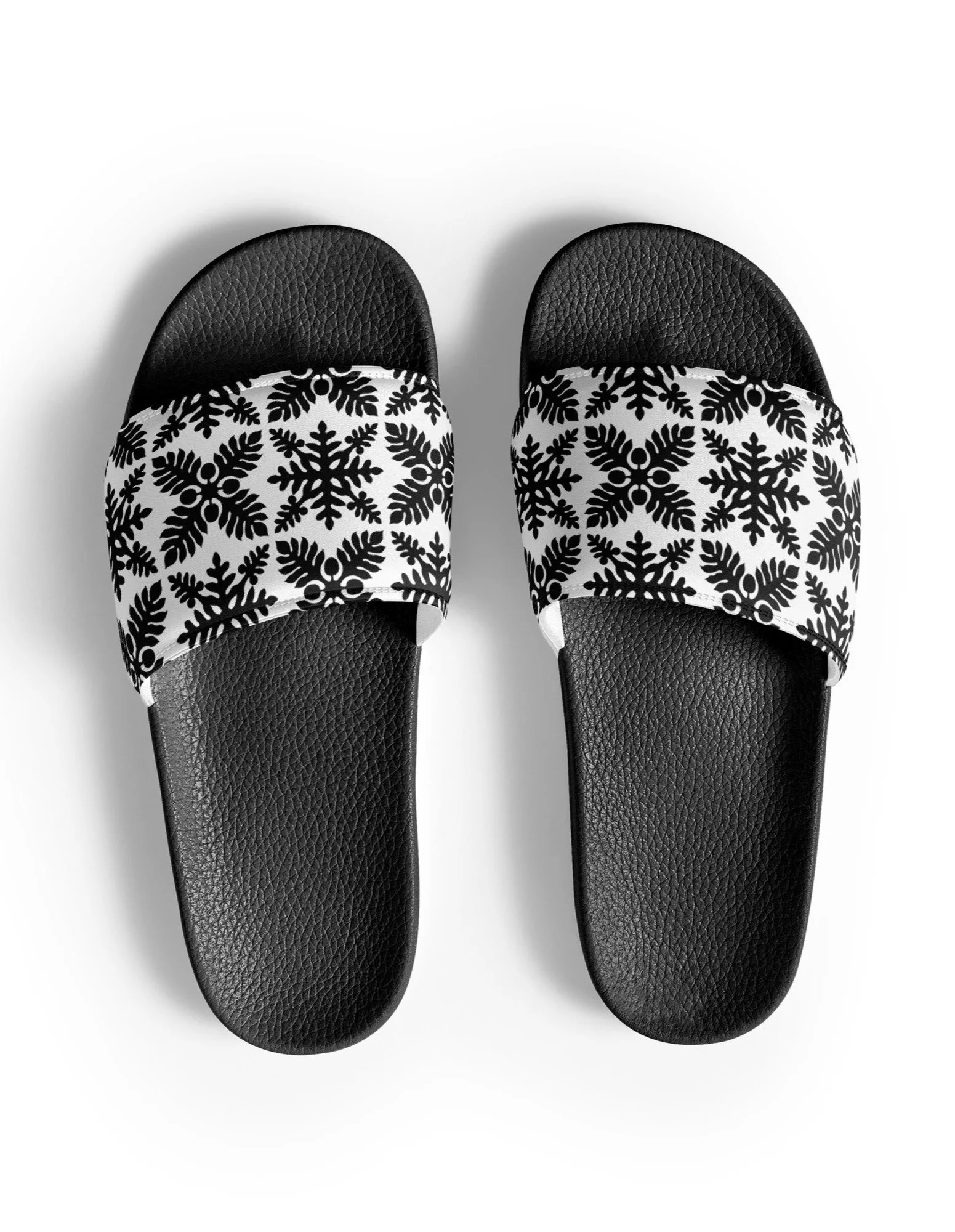 Quilt Pattern White Women's slides