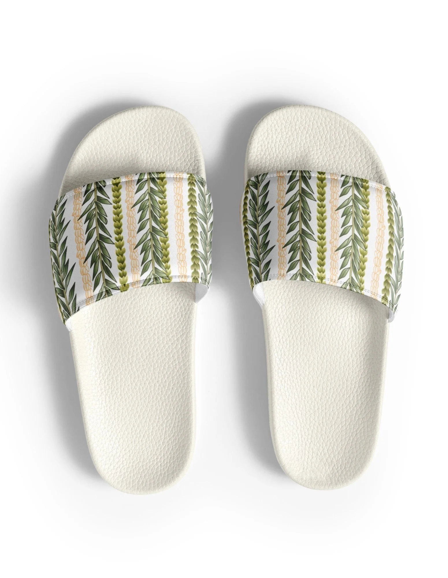 Multi Lei Pattern White Women's slides