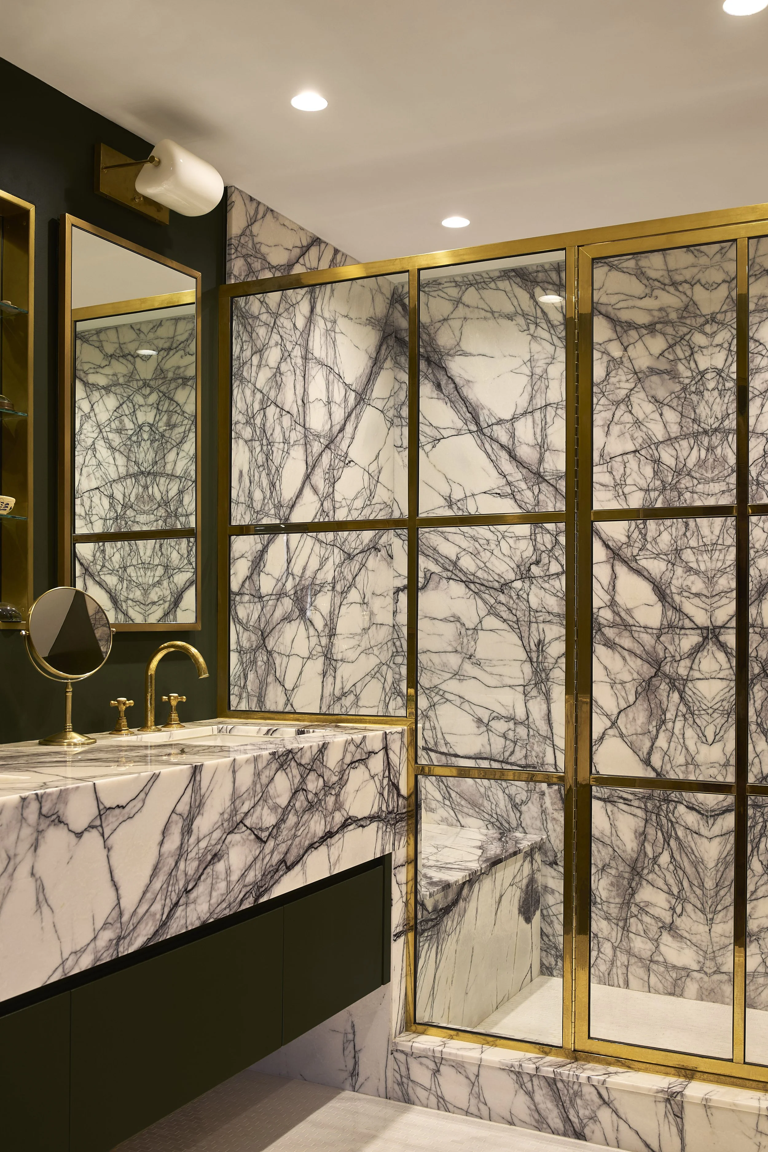 custom stone fabrication in bathroom