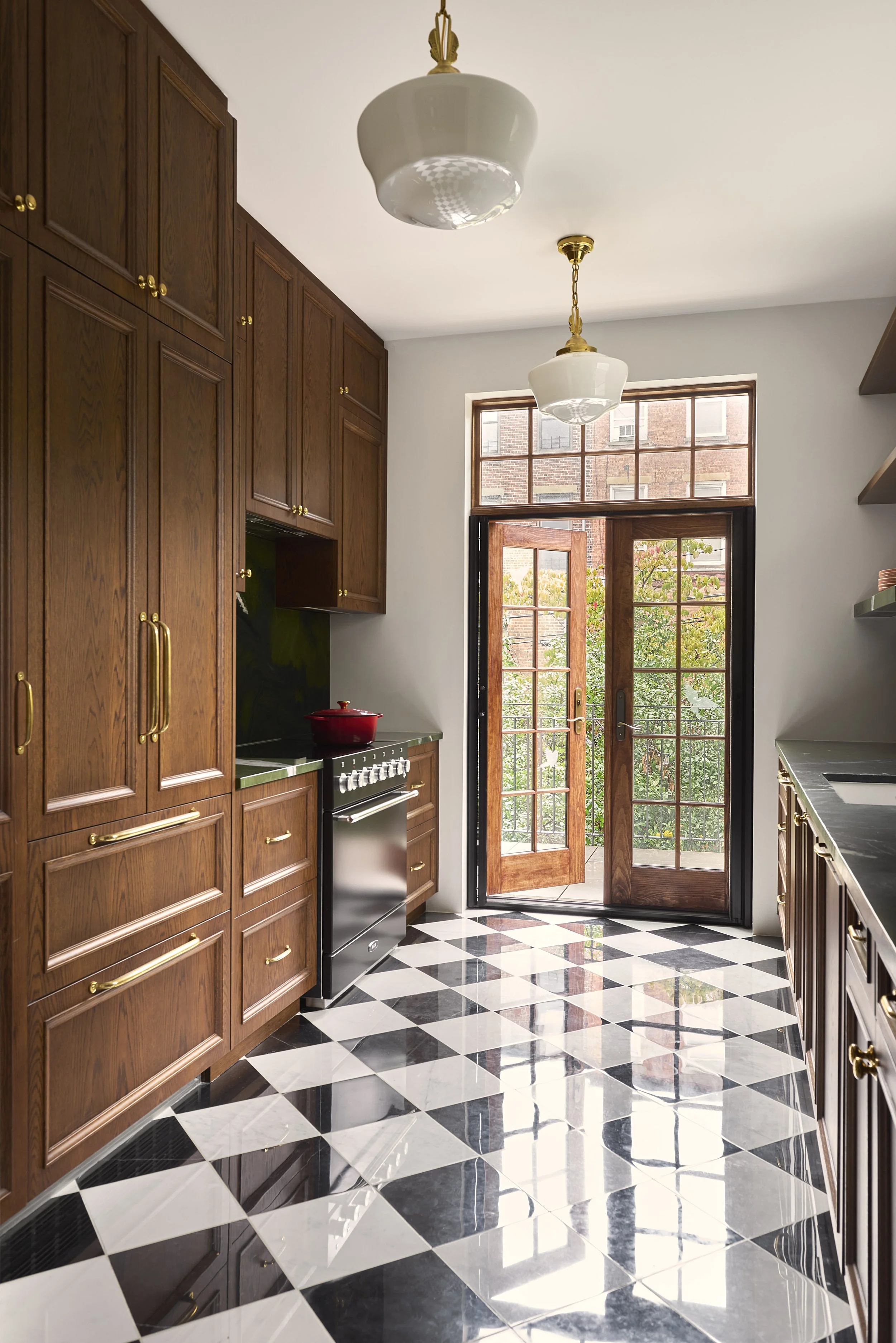 galley kitchen out to deck