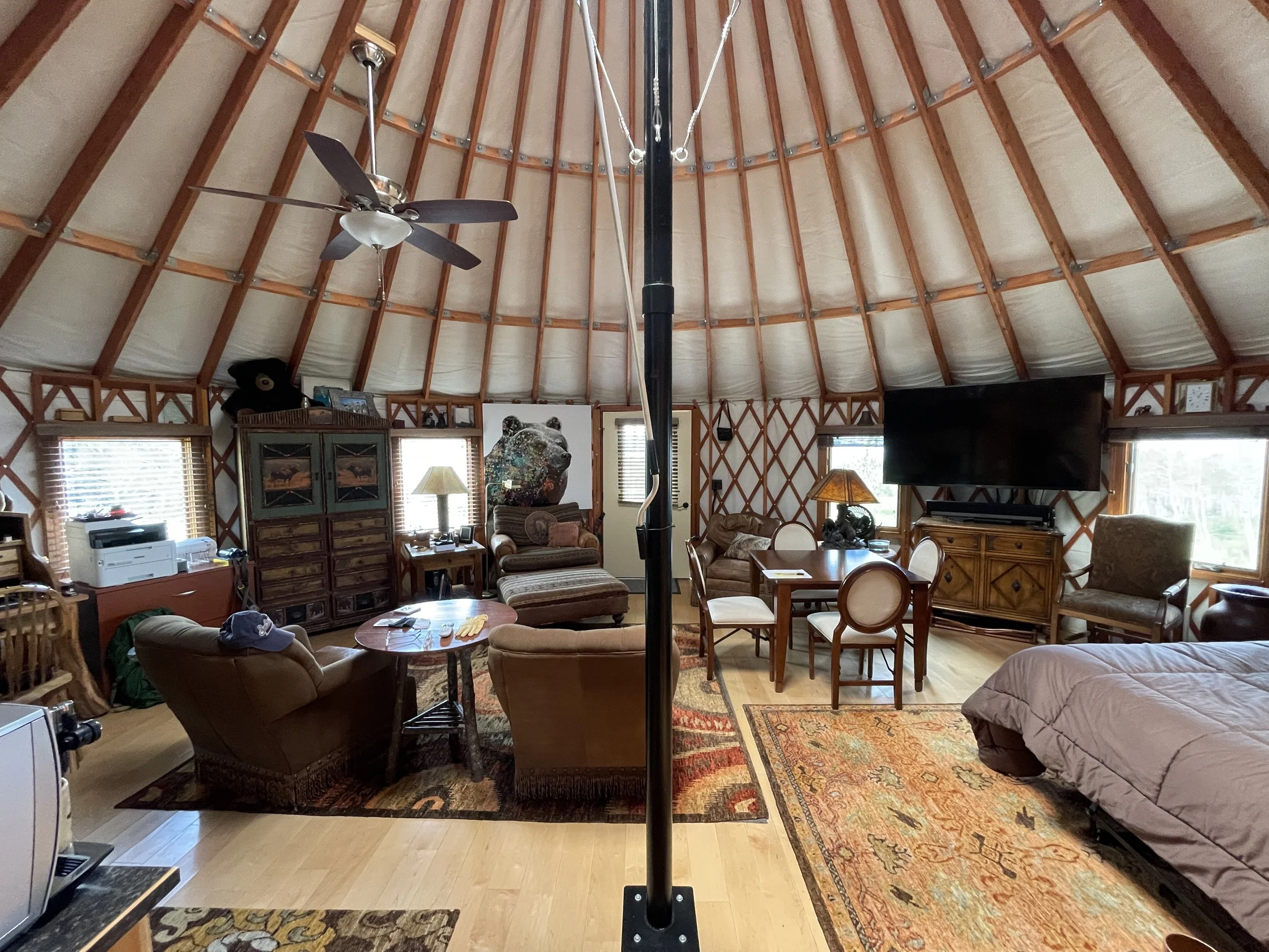 Master Yurt: Main room, from front.
