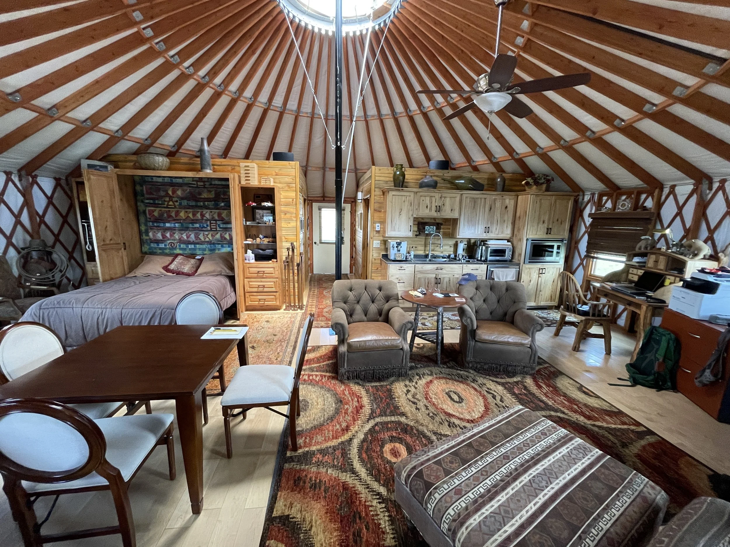Master Yurt: Main room, from back.