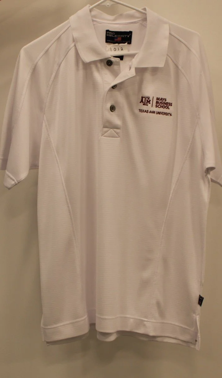 Men's White Mays Business School Polo: Medium