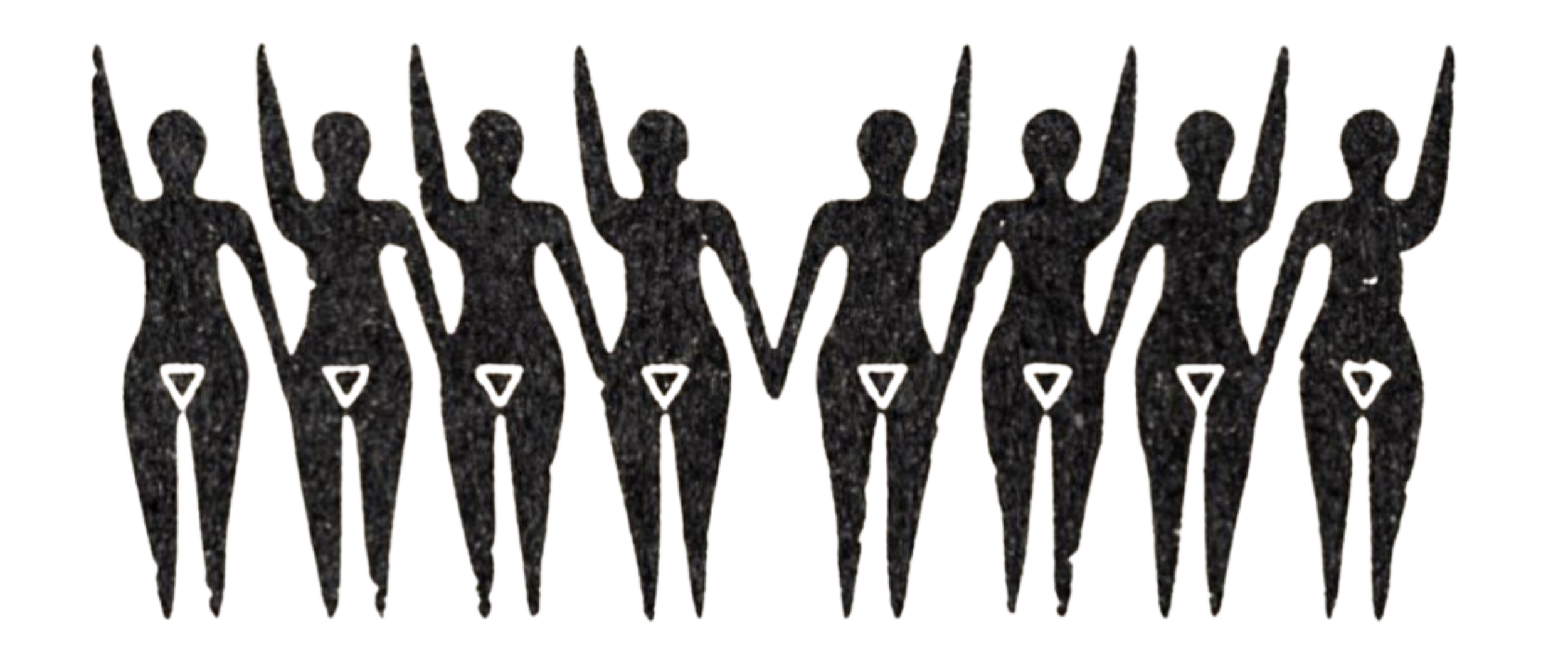 Set of black metallic hair clips with human figure design and small heart cutouts near the bottom.