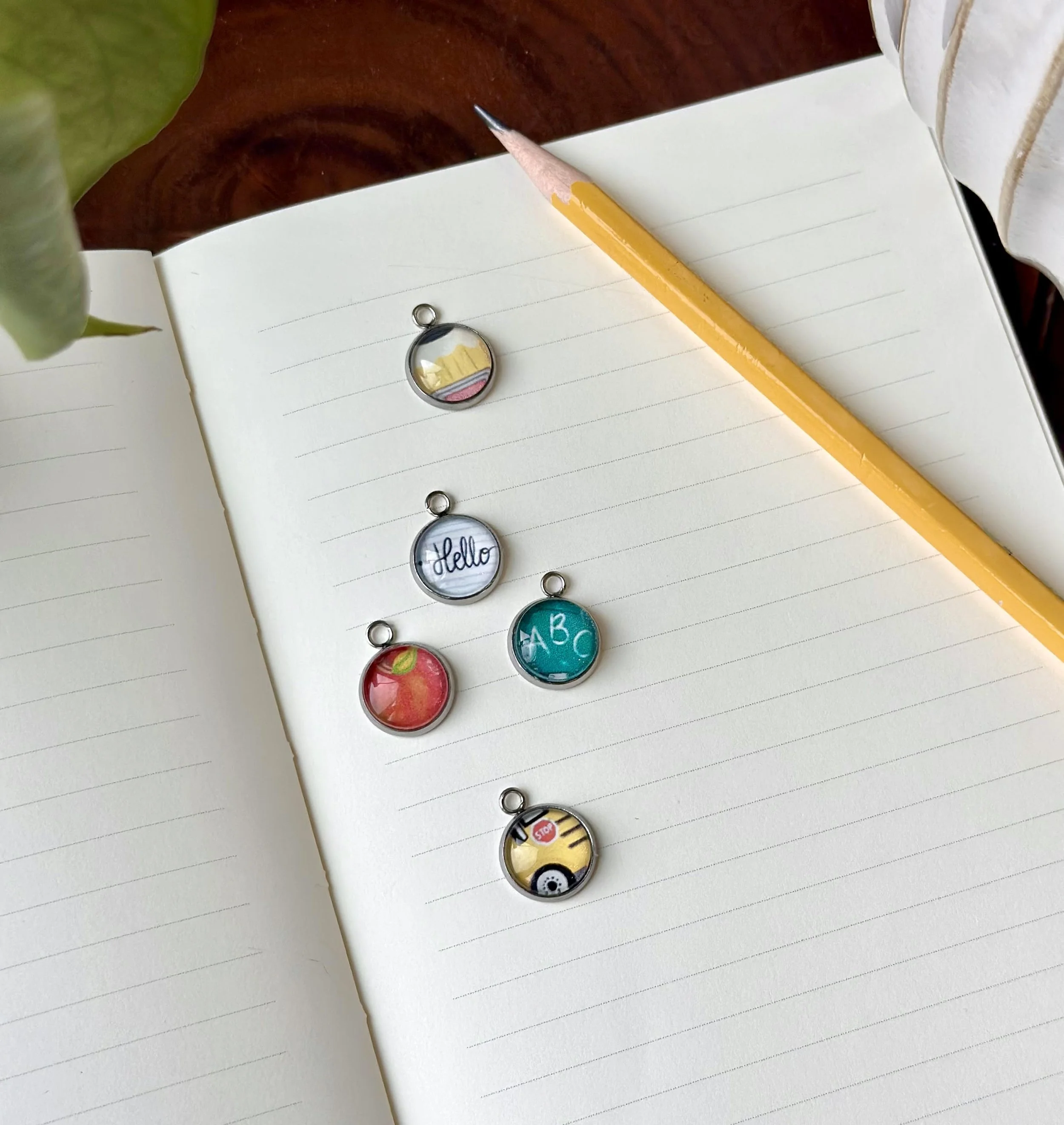 Back to School charm set of 5