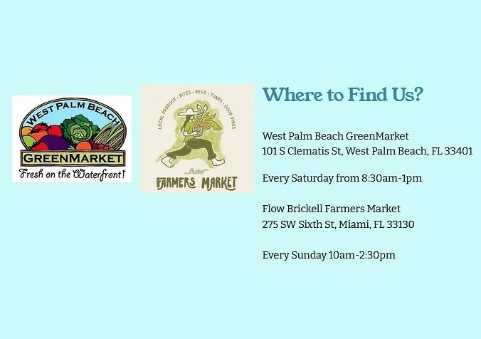 This season we are attending two amazing markets. @wpbgreenmarket every Saturday and the brand new @livelifeinflow Brickell location every Sunday. Stop by, say hi and check out some of the freshest seafood in South Florida