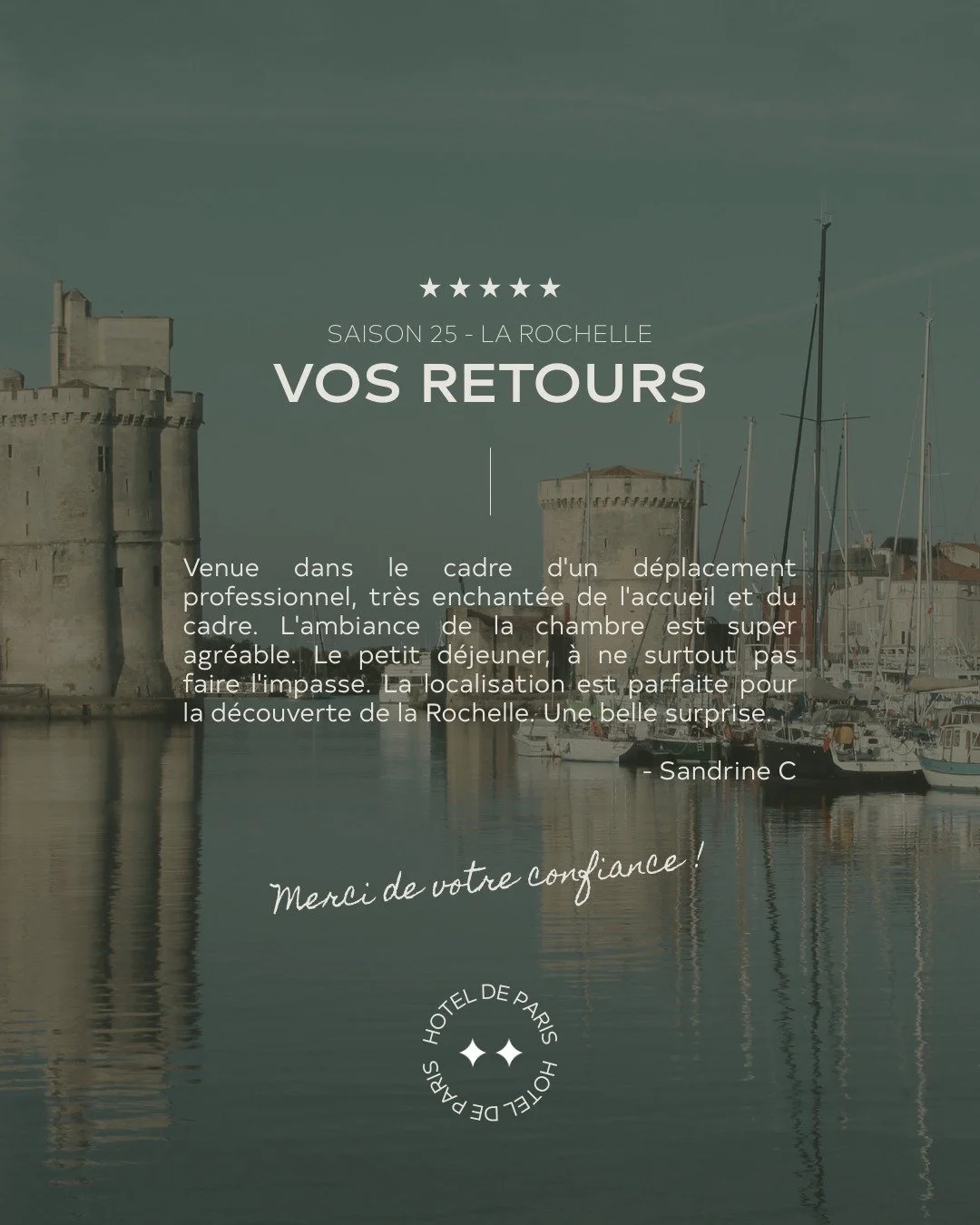 🌟 Vos sourires sont notre plus belle r&eacute;compense 🌟

Nous sommes ravis de donner notre maximum pour que votre s&eacute;jour touristique ou professionnel se d&eacute;roule au mieux 💛

Merci &agrave; tous nos voyageurs pour la confiance que vou