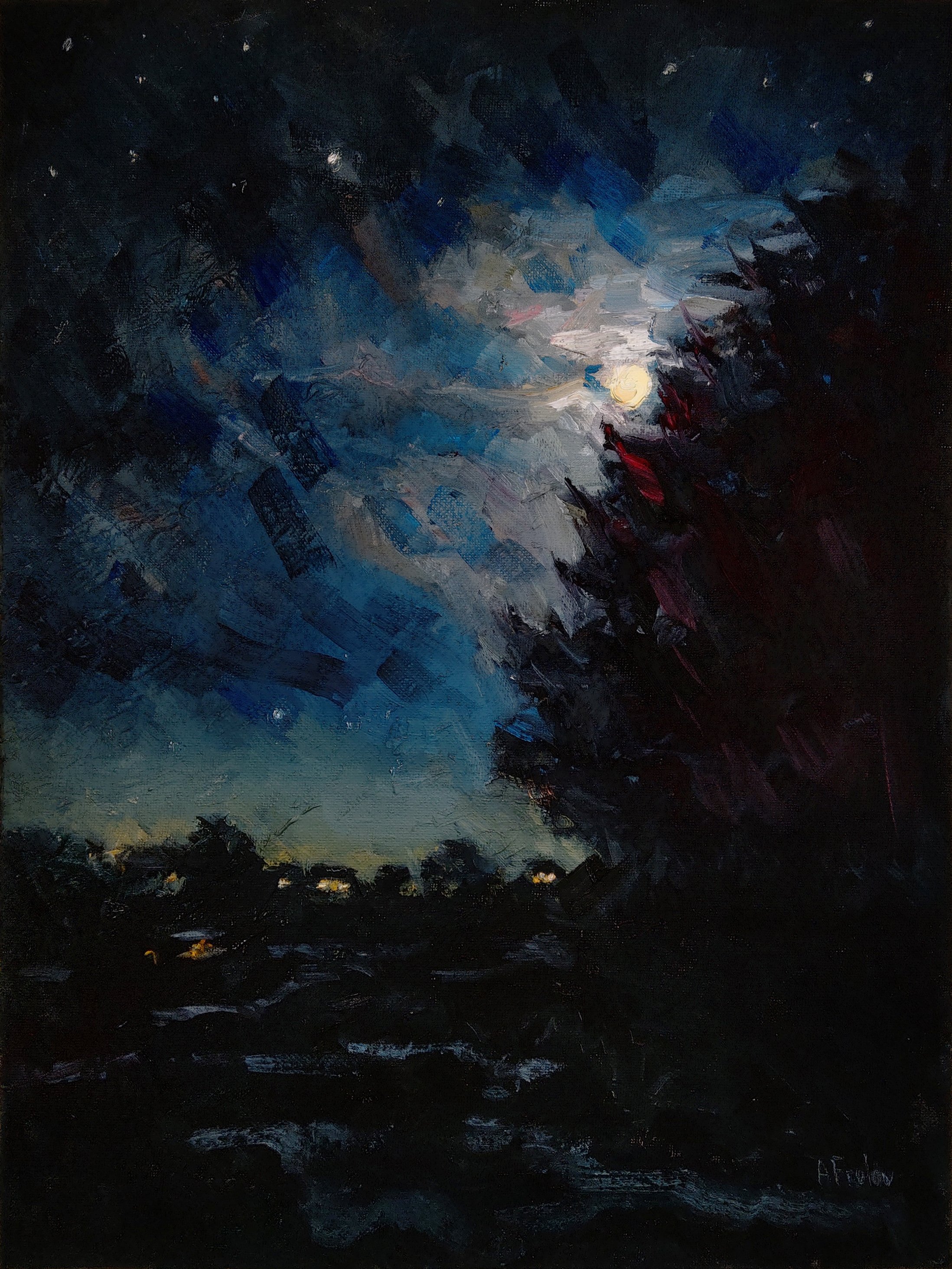 "Lunar Calm" - Original Oil Painting