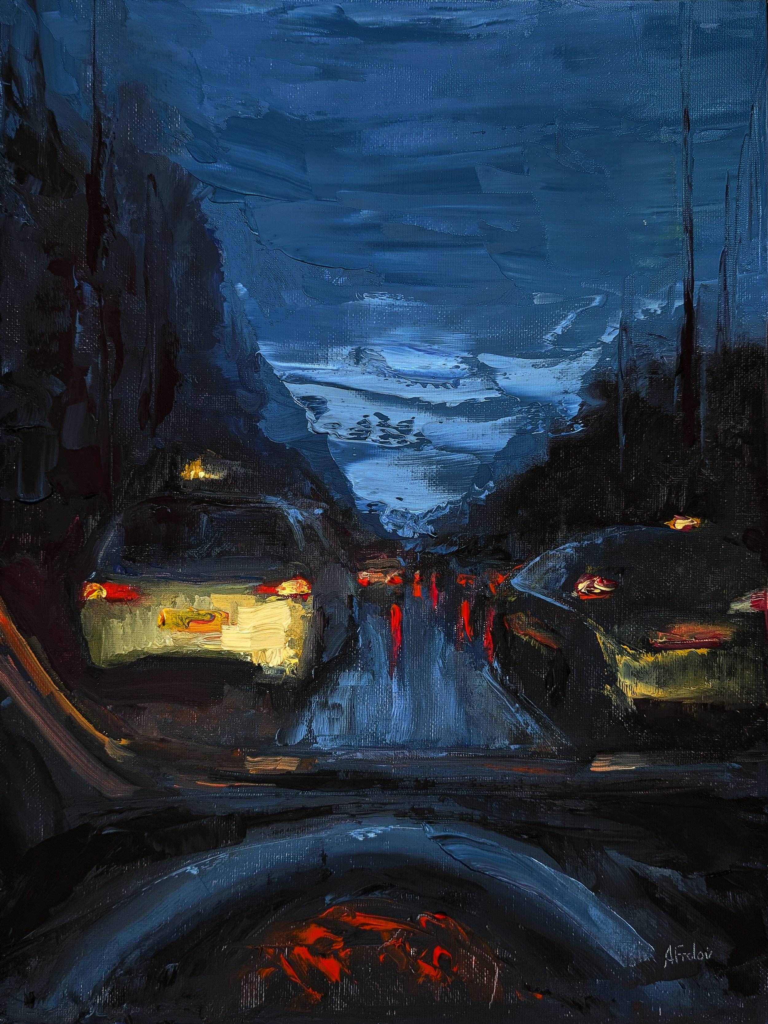 "Blue Mood" - Original Oil Painting