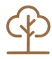 Minimalist line drawing of a tree